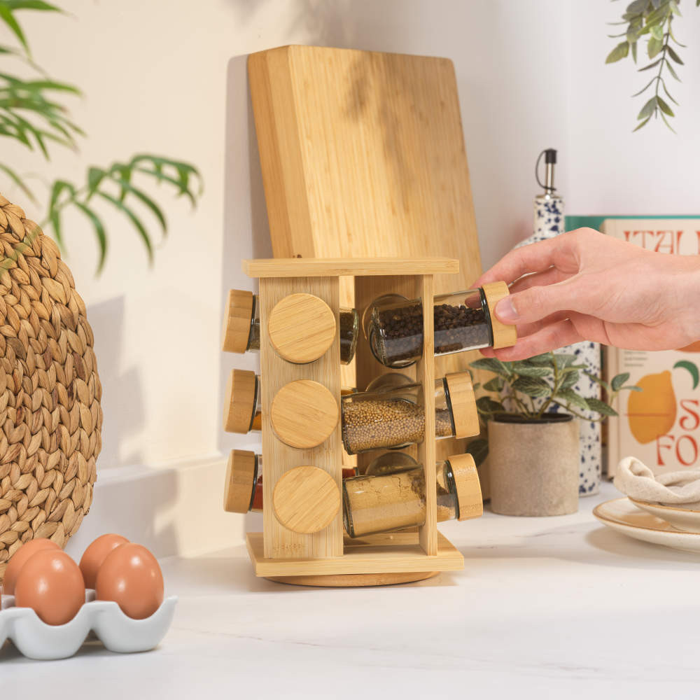 Salter BW14238 Bamboo Rotating Spice Rack