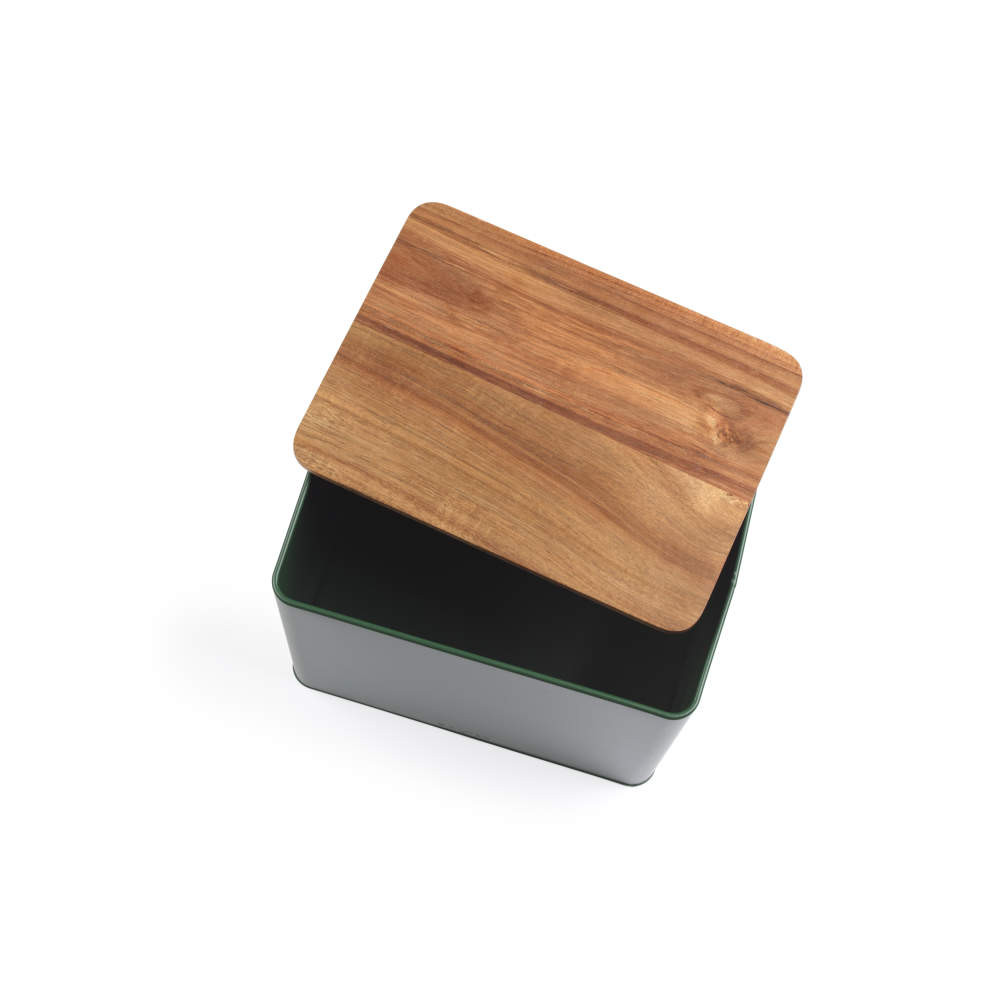Salter BW12899G Toronto Bread Bin, Green/Wooden