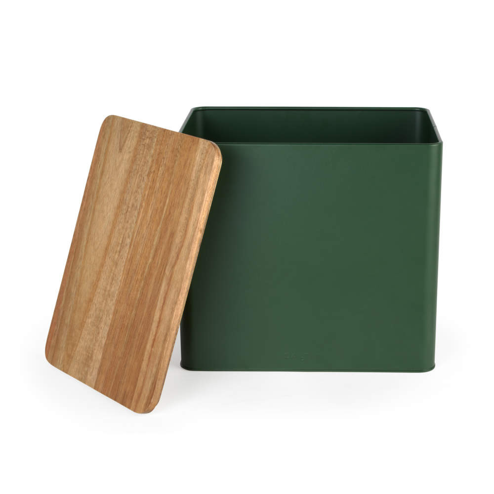 Salter BW12899G Toronto Bread Bin, Green/Wooden