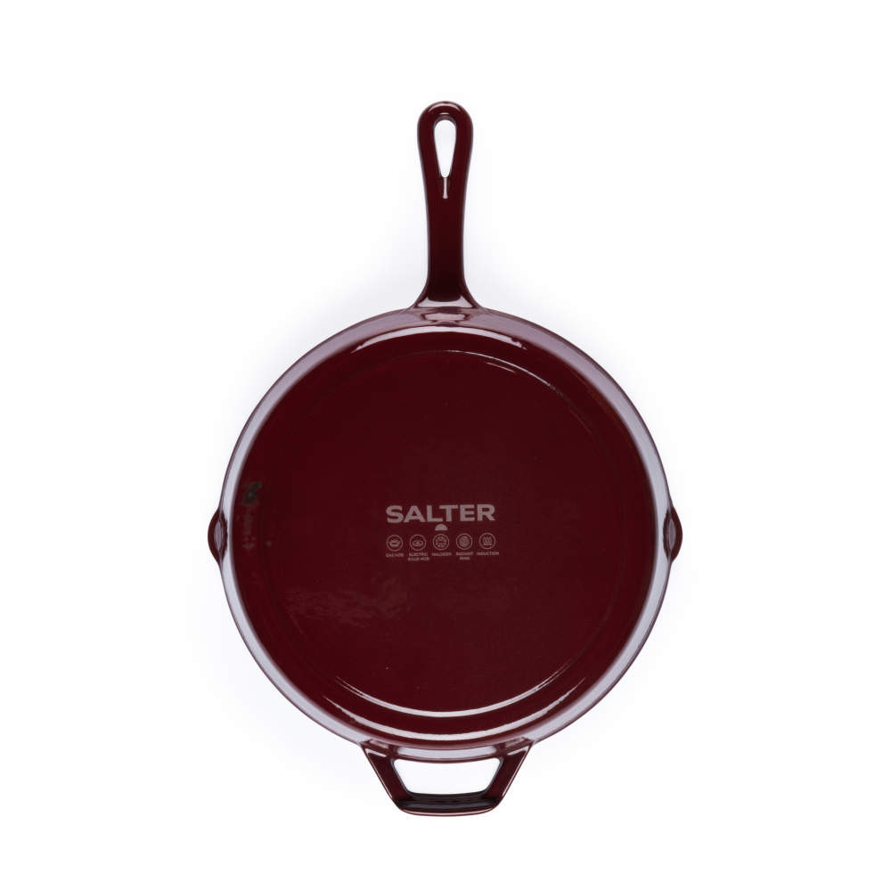 Salter BW13773R Cast Iron 26cm Fry Pan, Red