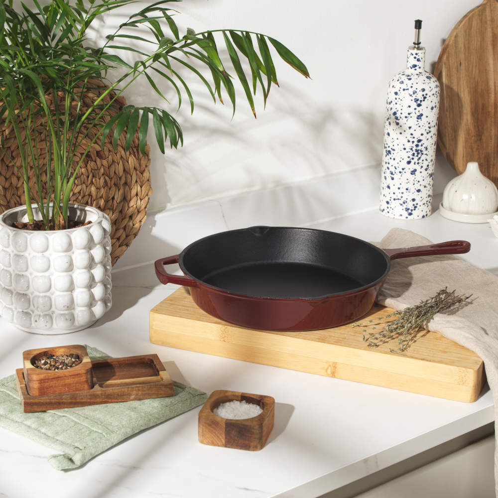 Salter BW13773R Cast Iron 26cm Fry Pan, Red