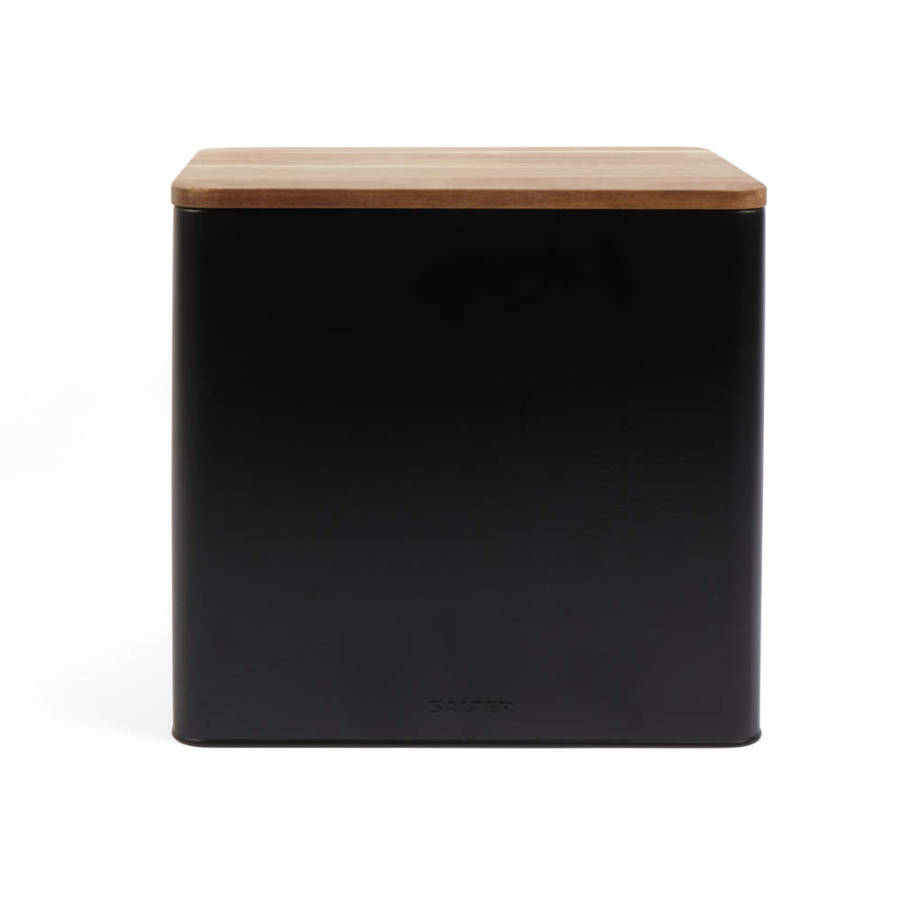 Salter BW128991 Toronto Bread Bin, Black/Wooden