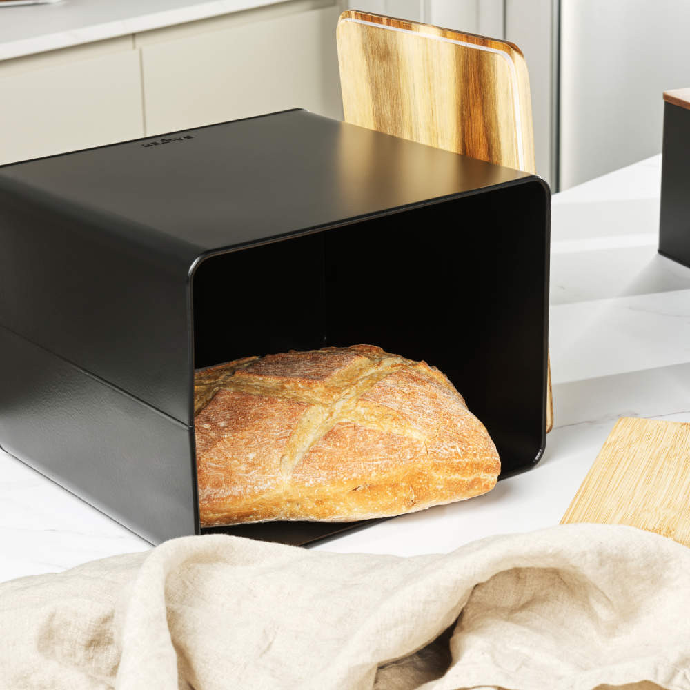 Salter BW128991 Toronto Bread Bin, Black/Wooden