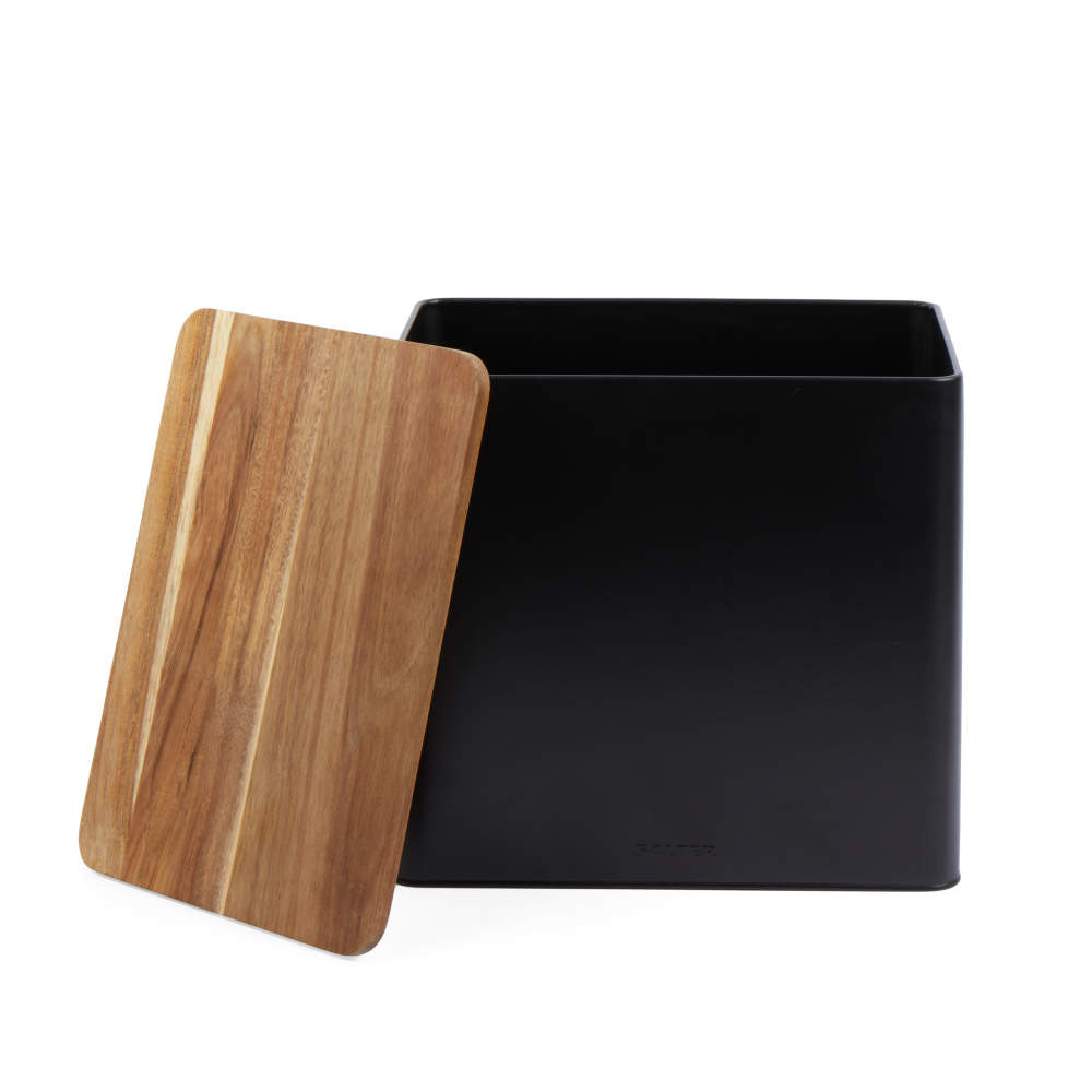 Salter BW128991 Toronto Bread Bin, Black/Wooden