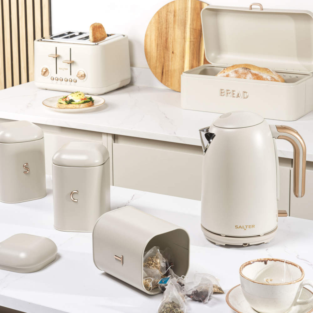 Salter BW13730OEU7 Pebble Bread Bin, Beige