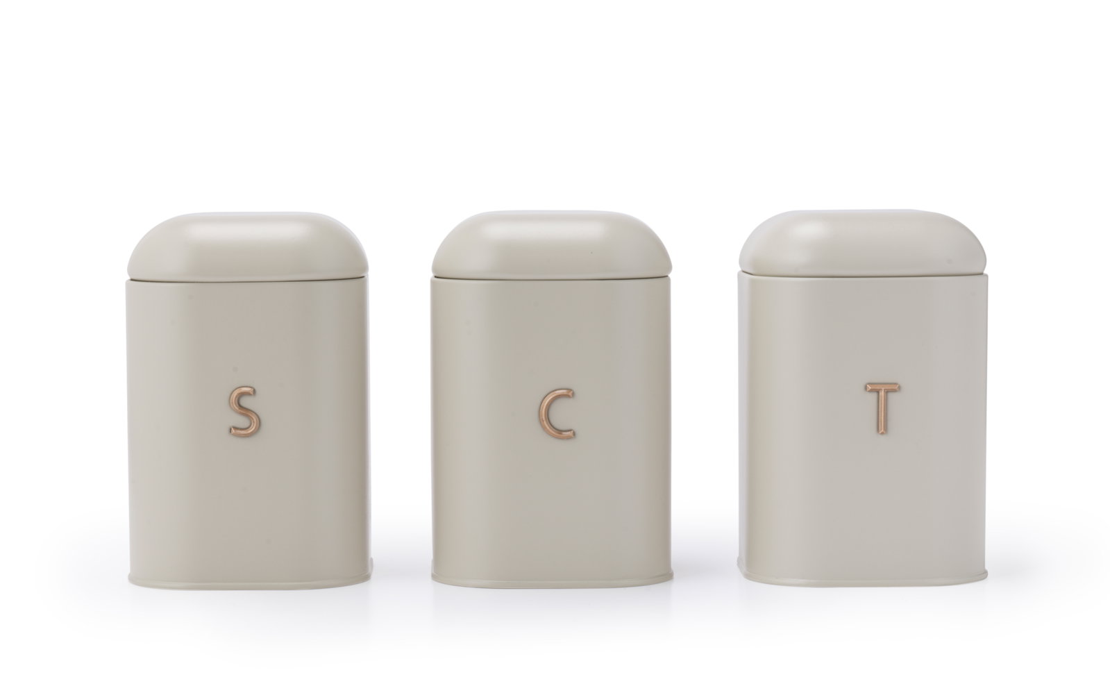 Salter BW13729OEU7 Pebble 3 Piece Canister Set Stone, Beige