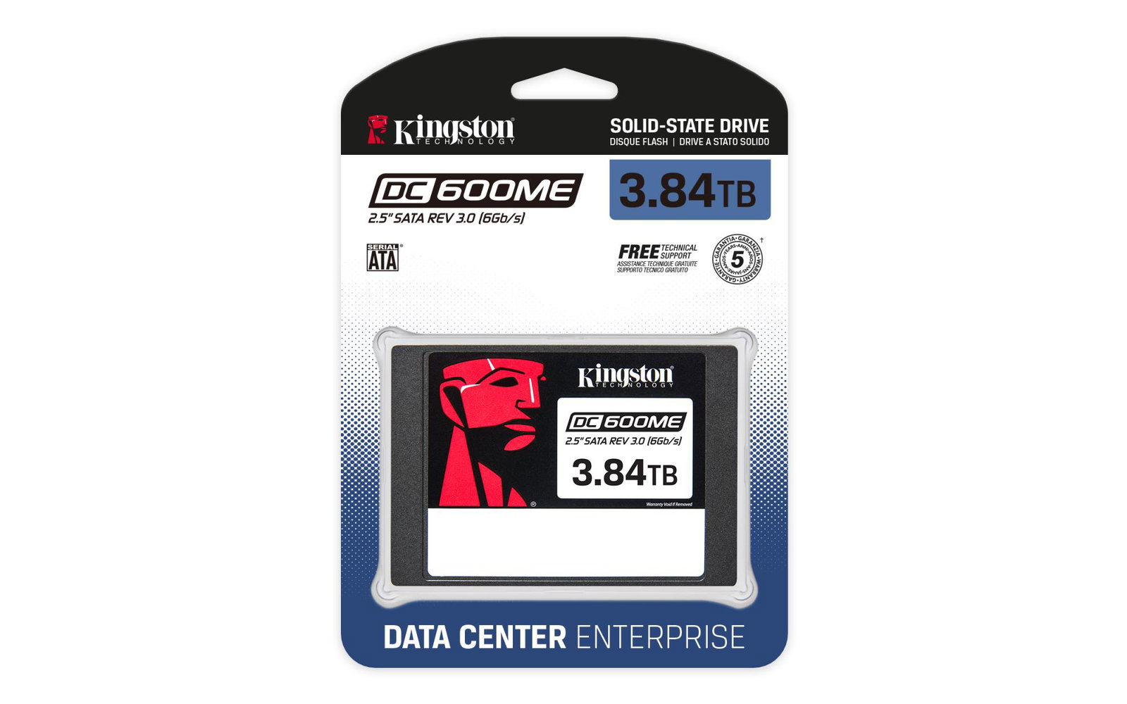 SSD KINGSTON 3840 GB Serial ATA III 2.5 Write speed 530 MB/s Read speed 560 MB/s 7008xTBW rating MTBF 2000000 h SEDC600ME/3840G