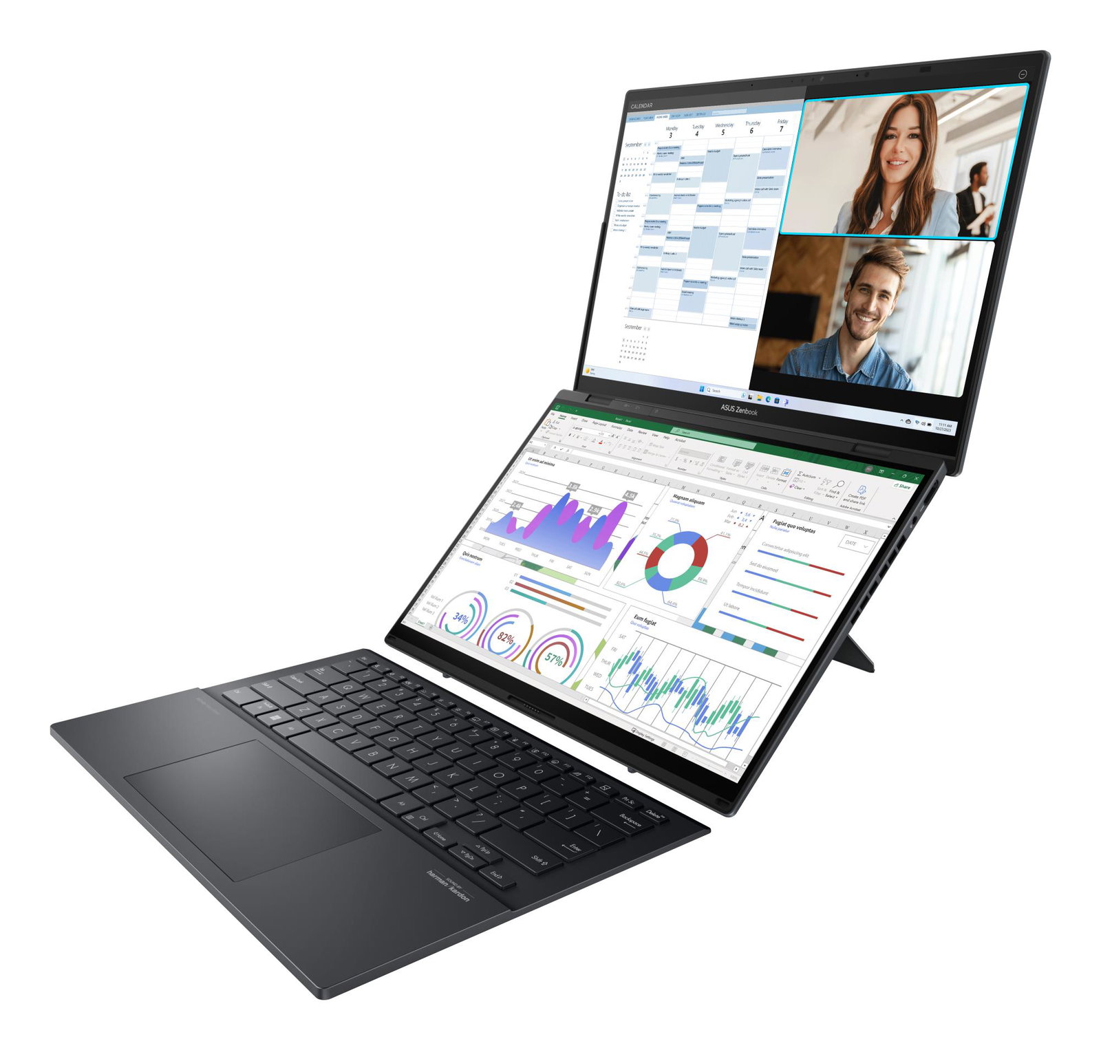 Notebook ASUS ZenBook Series DUO UX8406CA-PZ009W CPU Core Ultra U9-285H 2900 MHz 14 Touchscreen 2880x1800 RAM 32GB LPDDR5x SSD 2TB Intel Arc Graphics Integrated ENG Windows 11 Home Grey 1.65 kg 90NB14X1-M00820