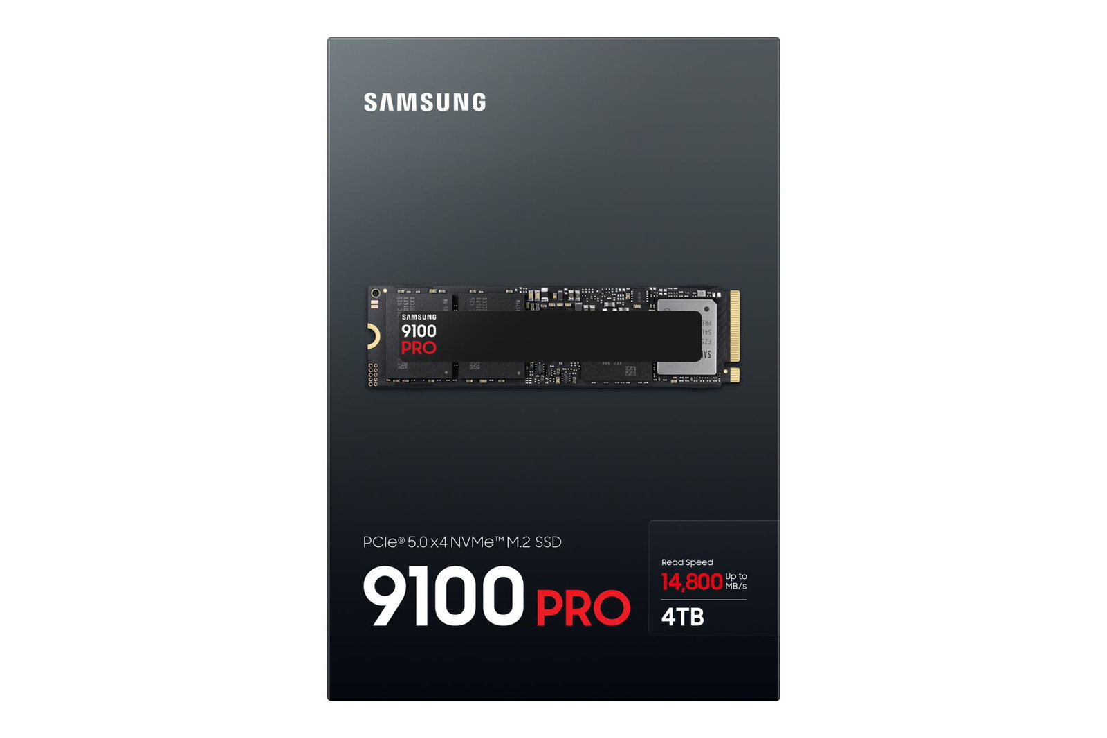 SSD SAMSUNG 9100 PRO 4TB M.2 PCIe Gen5 NVMe TLC Write speed 13400 MBytes/sec Read speed 14800 MBytes/sec 2.38mm TBW 2400 TB MZ-VAP4T0BW
