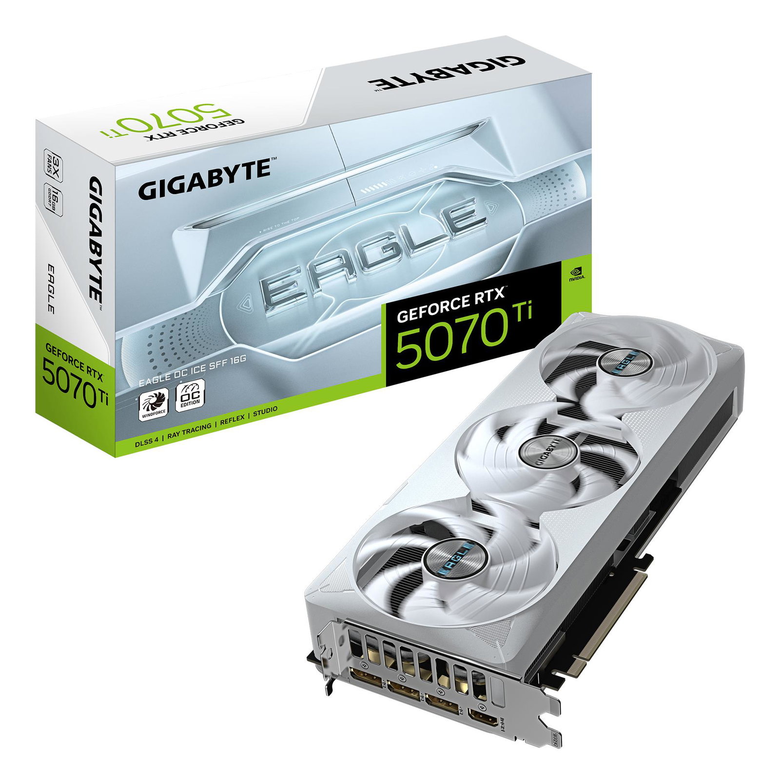 Graphics Card GIGABYTE NVIDIA GeForce RTX 5070 Ti 2542 MHz 16 GB GDDR7 256 bit PCI Express x16 5.0 Active N507TEAGLEOCICE-16GD1.0