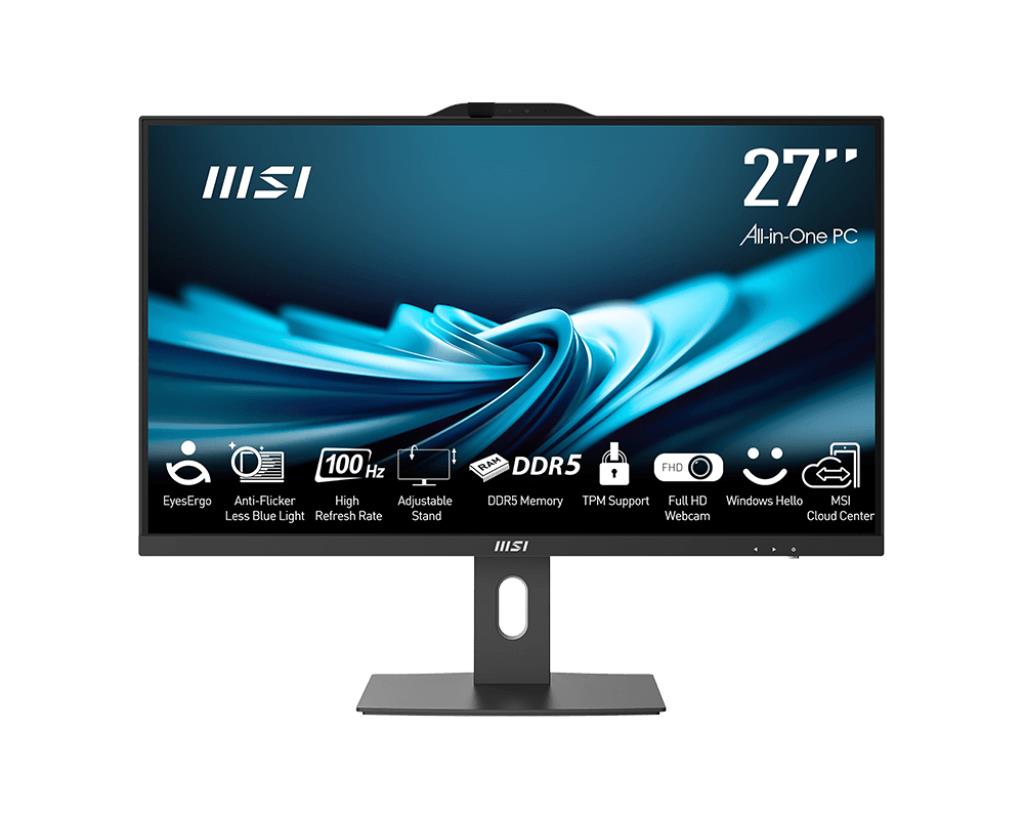 Monoblock PC MSI PRO AP272P 14M Business All in One CPU Core i5 i5-14400 2500 MHz Screen 27 RAM 16GB DDR4 3200 MHz SSD 512GB Graphics card Intel UHD Graphics Integrated Windows 11 Pro Colour Black PROAP272P14M-496EU