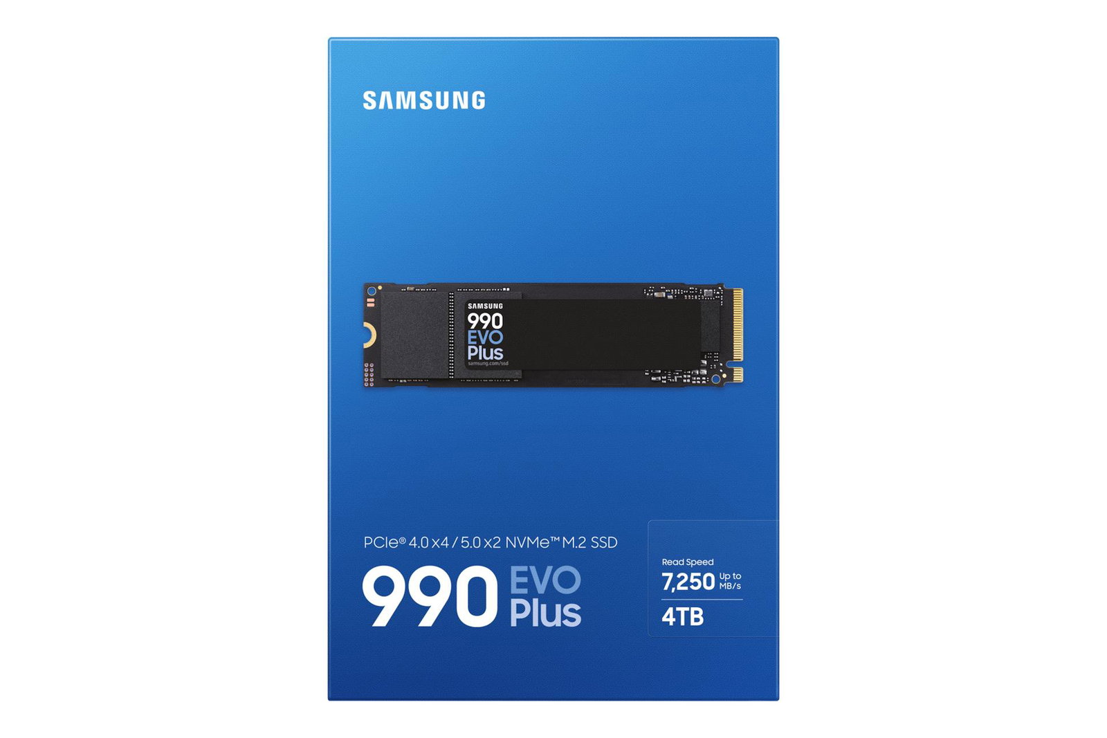 SSD SAMSUNG 990 EVO Plus 4TB M.2 PCIe Gen5 NVMe TLC Write speed 6300 MBytes/sec Read speed 7250 MBytes/sec 2.38mm TBW 2400 TB MZ-V9S4T0BW