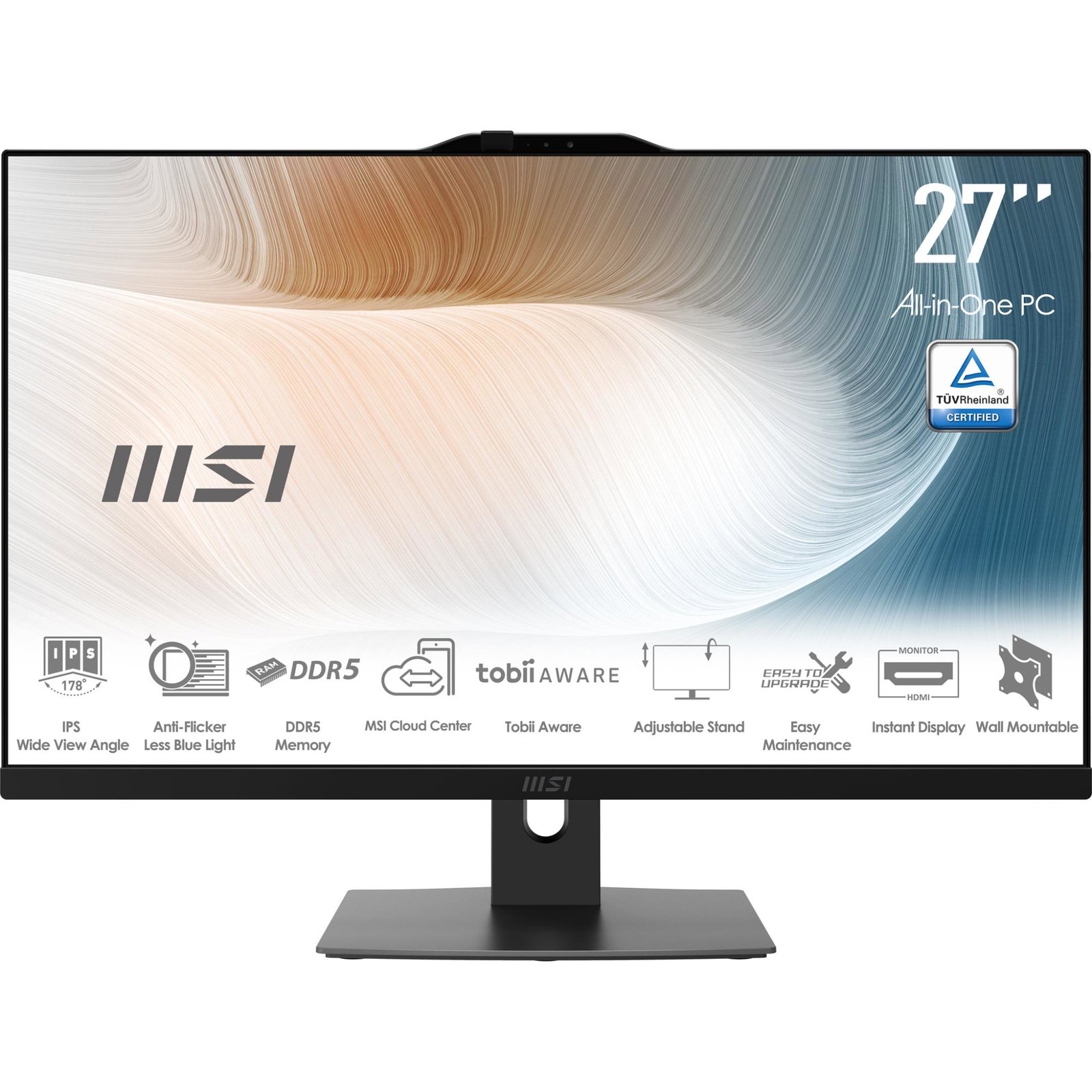 Monoblock PC MSI CPU Intel Intel Core 5 Intel Core 5 120U RAM 16 GB DDR5-SDRAM Screen 27 1920 x 1080 pixels Storage 512 GB SSDs 512 GB Not available On-board graphics Yes Intel Graphics Black MODERNAM272P1M-1293XEU