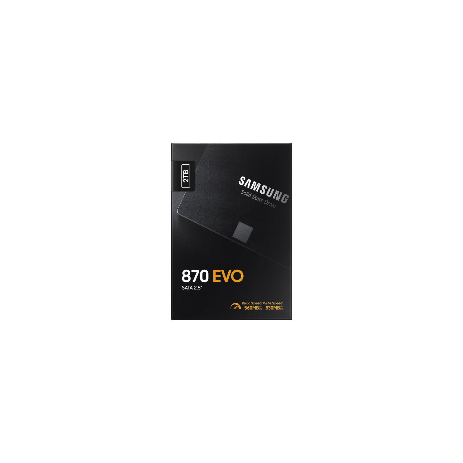 SSD SAMSUNG 870 EVO 2TB SATA SATA 3.0 MLC Write speed 530 MBytes/sec Read speed 560 MBytes/sec 2,5 TBW 1200 TB MTBF 1500000 hours MZ-77E2T0B/EU