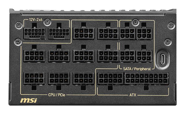 Power Supply MSI MEG AI1600T PCIE5 ATX 3.1 1600 Watts Efficiency 80 PLUS TITANIUM MEGAI1600TPCIE5