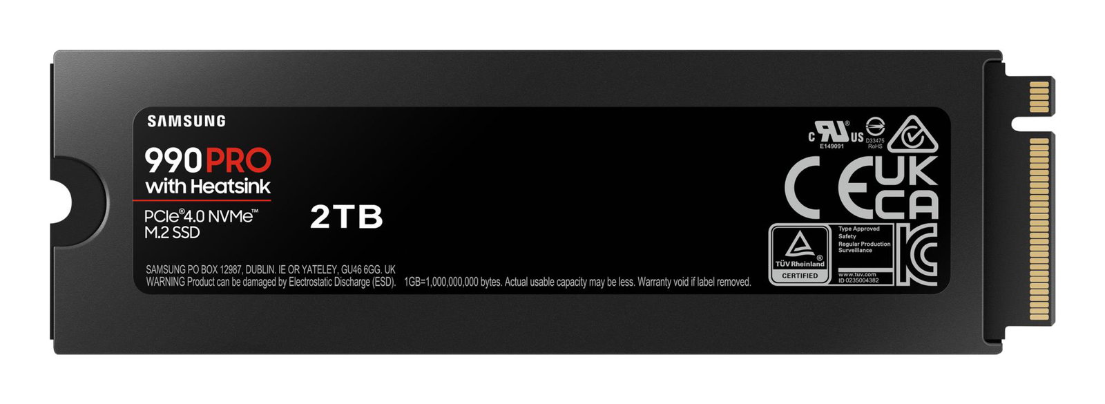 SSD SAMSUNG 990 PRO with Heatsink 2TB M.2 PCIE NVMe MLC Write speed 6900 MBytes/sec Read speed 7450 MBytes/sec 2.3mm TBW 1200 TB MTBF 1500000 hours MZ-V9P2T0CW