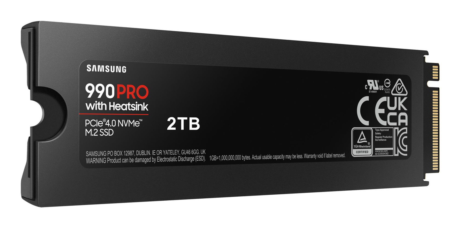 SSD SAMSUNG 990 PRO with Heatsink 2TB M.2 PCIE NVMe MLC Write speed 6900 MBytes/sec Read speed 7450 MBytes/sec 2.3mm TBW 1200 TB MTBF 1500000 hours MZ-V9P2T0CW