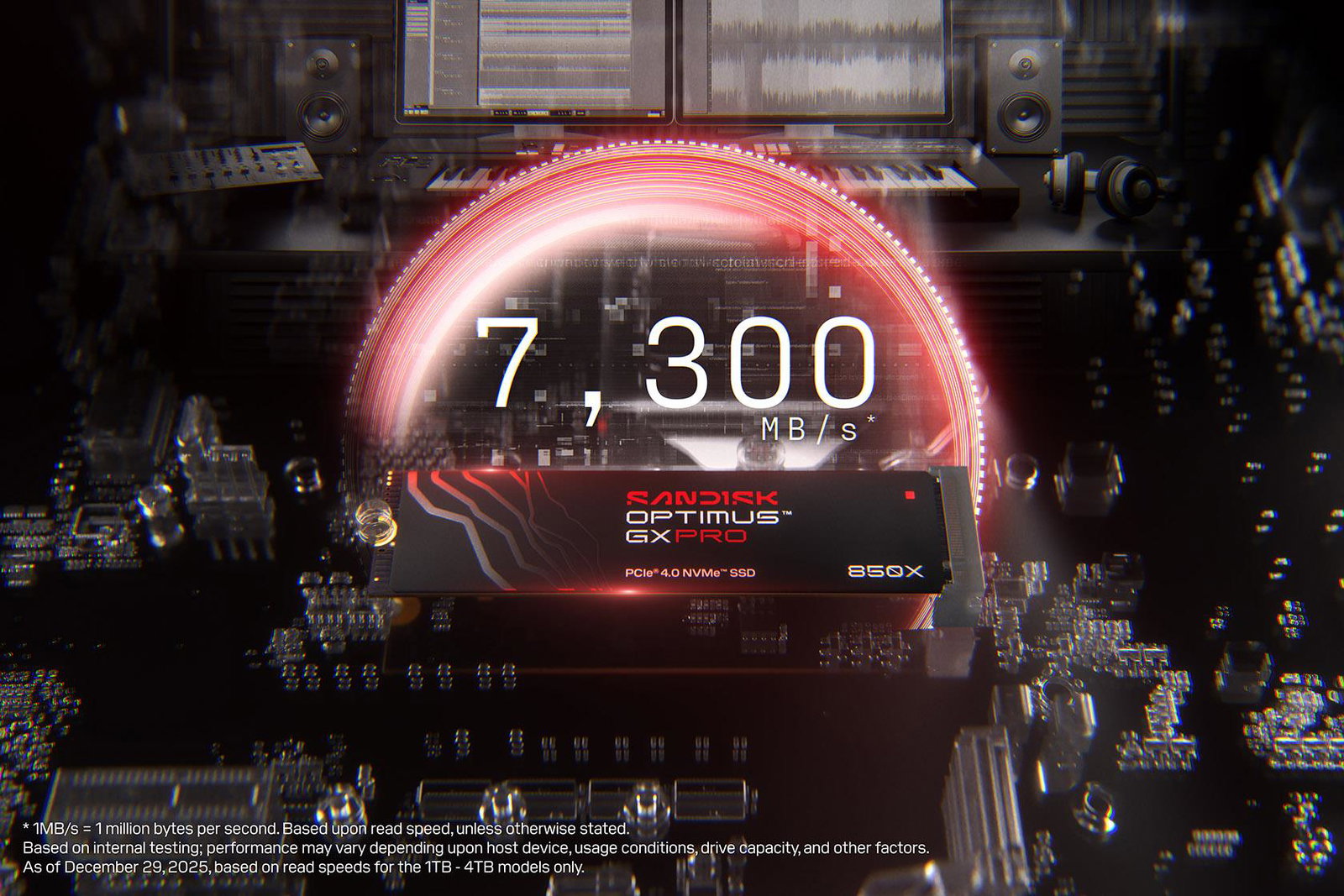 SSD SANDISK 1200xTBW rating MTBF 1750000 h Read speed 7300 MB/s Write speed 6600 MB/s NVMe Yes PCI Express 4.0 M.2 2000 GB SDSP81200TAN-000E0