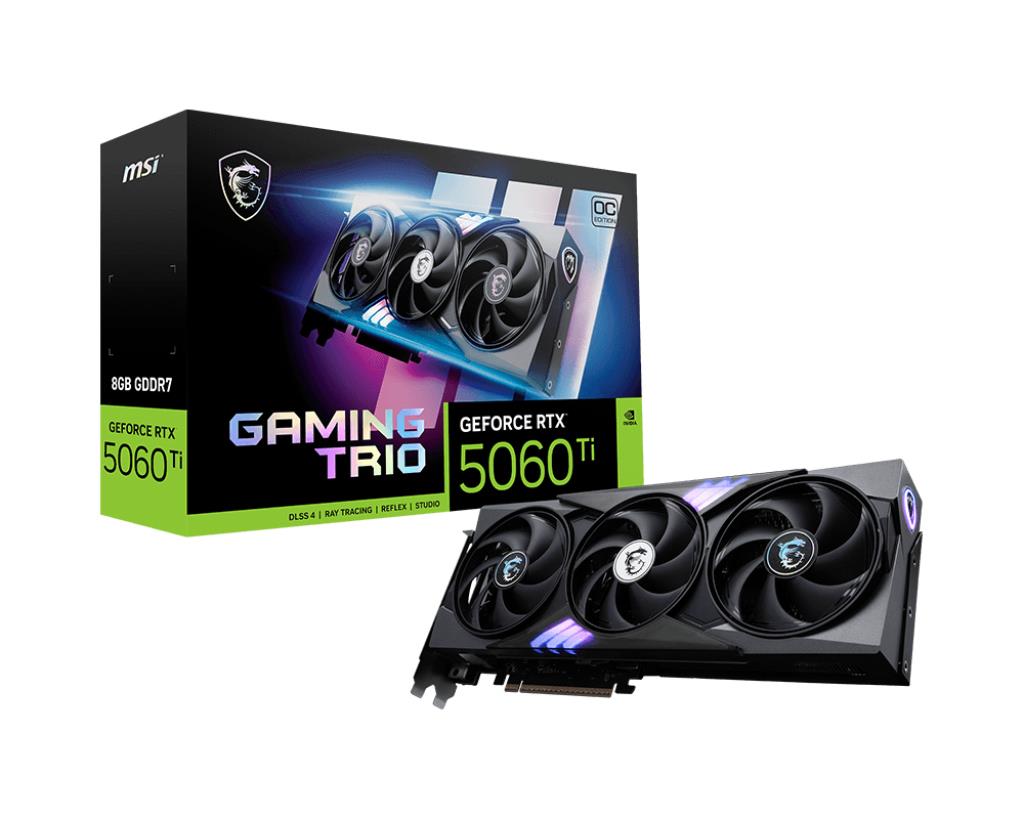Graphics Card MSI NVIDIA GeForce RTX 5060 Ti 8 GB GDDR7 128 bit PCI Express x16 5.0 Active RTX5060TI8GGAMTRIOOC