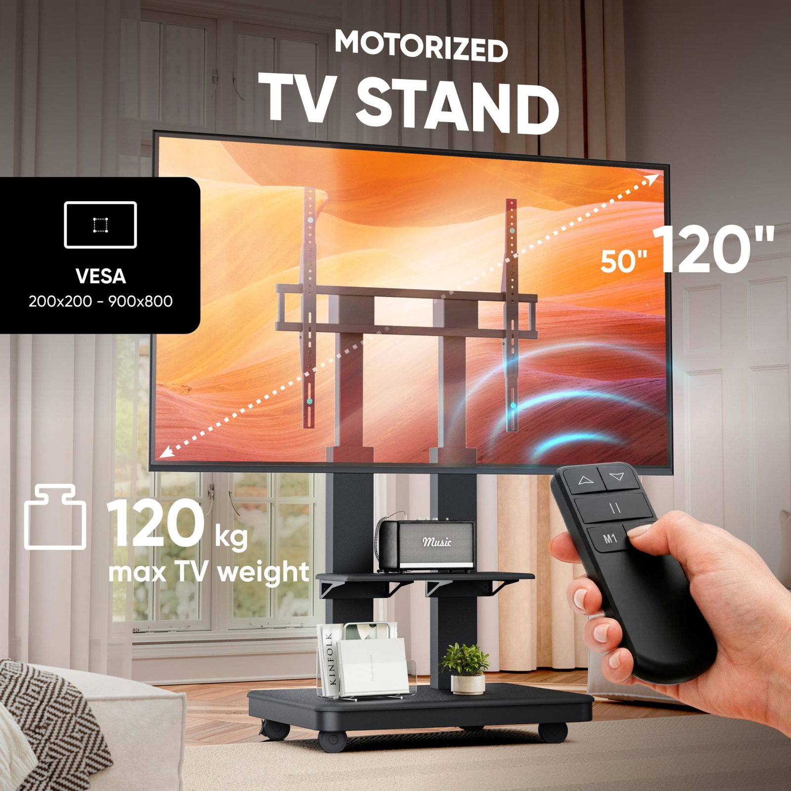 TV SET ACC MOBILE STAND/50-120/BLACK TS2811E-B ONKRON