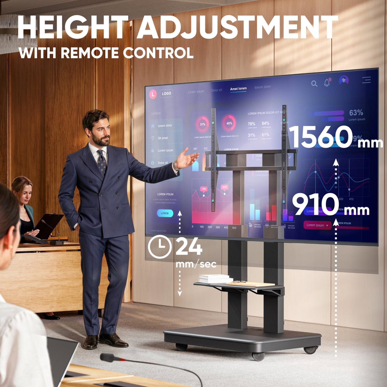 TV SET ACC MOBILE STAND/50-120/BLACK TS2811E-B ONKRON
