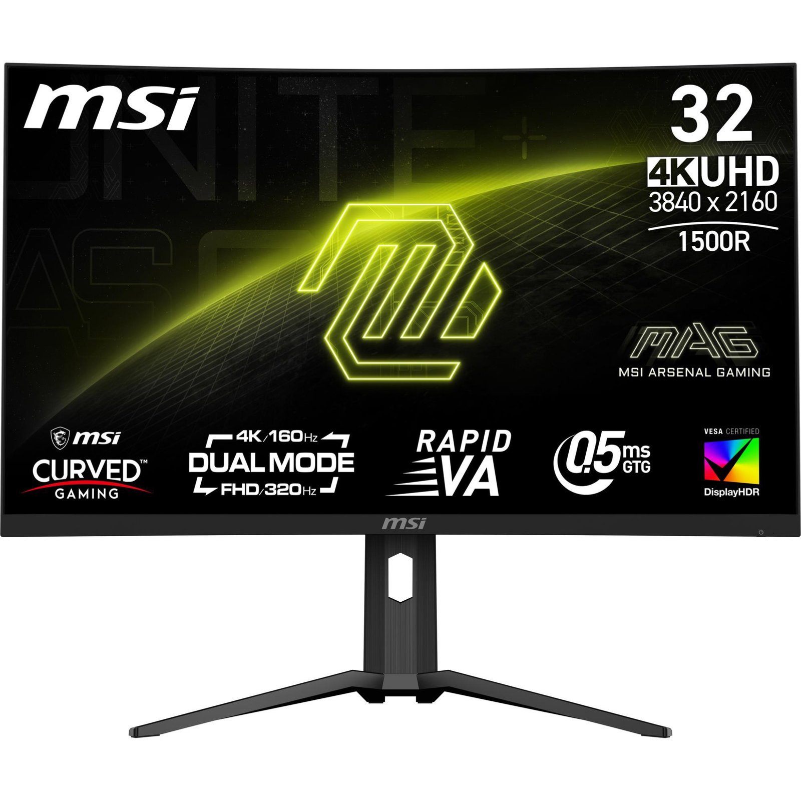 LCD Monitor MSI MAG 321CUPDF 31.5 Gaming/Curved/4K Panel VA 3840x2160 16:9 160 Hz 0.5 ms MAG321CUPDF