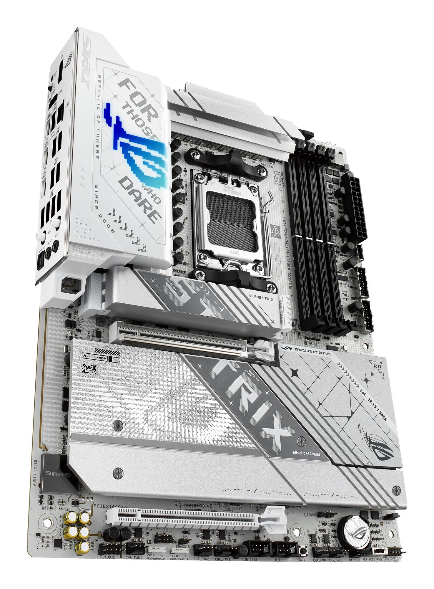 Mainboard ASUS AMD X870 SAM5 ATX Memory DDR5 Memory slots 4 1xPCI-Express 4.0 16x 1xPCI-Express 5.0 16x 4xM.2 1xHDMI 1xDisplayPort 1xAudio-In 1xAudio-Out 4xUSB 3.0 5xUSB 3.1 1xUSB-C 2xUSB4 1xOptical S/PDIF 90MB1IF0-M0EAY0