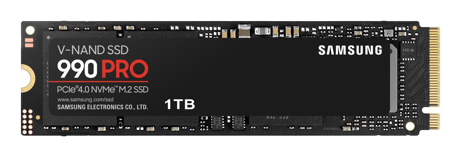 SSD SAMSUNG 990 PRO 1TB M.2 PCIE NVMe MLC Write speed 6900 MBytes/sec Read speed 7450 MBytes/sec 2.3mm TBW 600 TB MTBF 1500000 hours MZ-V9P1T0BW