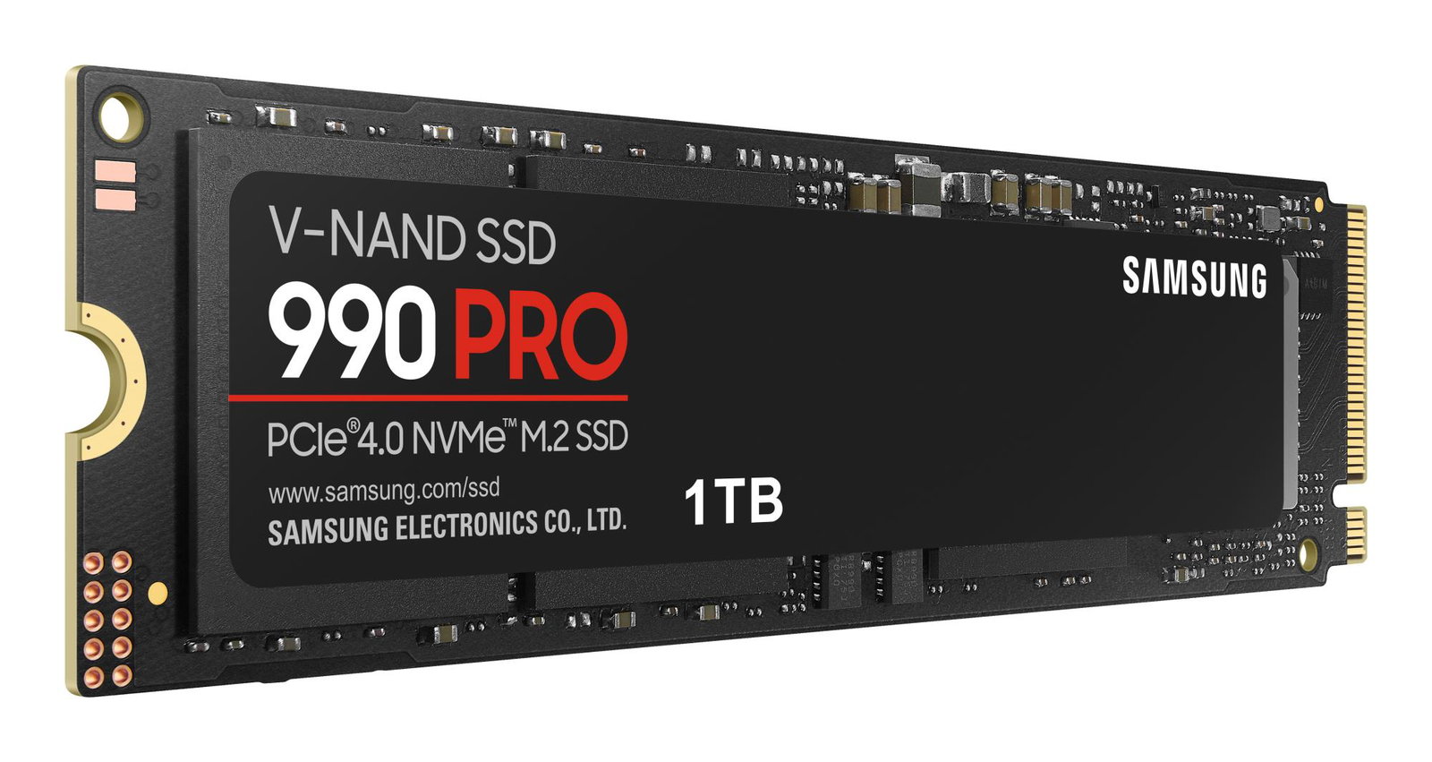 SSD SAMSUNG 990 PRO 1TB M.2 PCIE NVMe MLC Write speed 6900 MBytes/sec Read speed 7450 MBytes/sec 2.3mm TBW 600 TB MTBF 1500000 hours MZ-V9P1T0BW