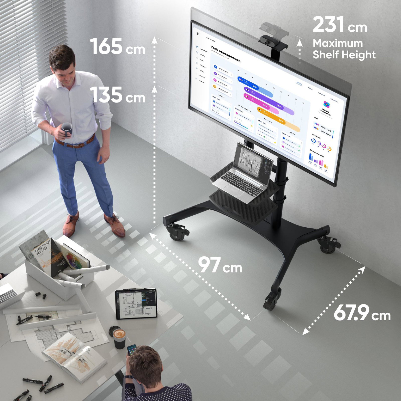TV SET ACC MOBILE STAND/50-86/BLACK TS1881-B ONKRON