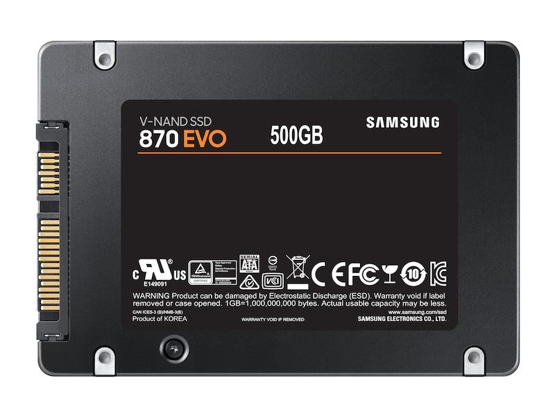 SSD SAMSUNG 870 EVO 500GB SATA SATA 3.0 MLC Write speed 530 MBytes/sec Read speed 560 MBytes/sec 2,5 TBW 300 TB MTBF 1500000 hours MZ-77E500B/EU