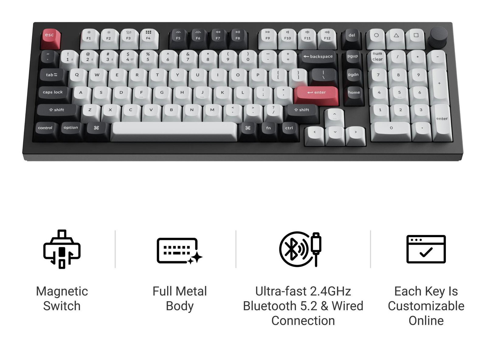 KEYBOARD WRL Q5 HE RGB/SHELL WHITE Q5H-P1 KEYCHRON