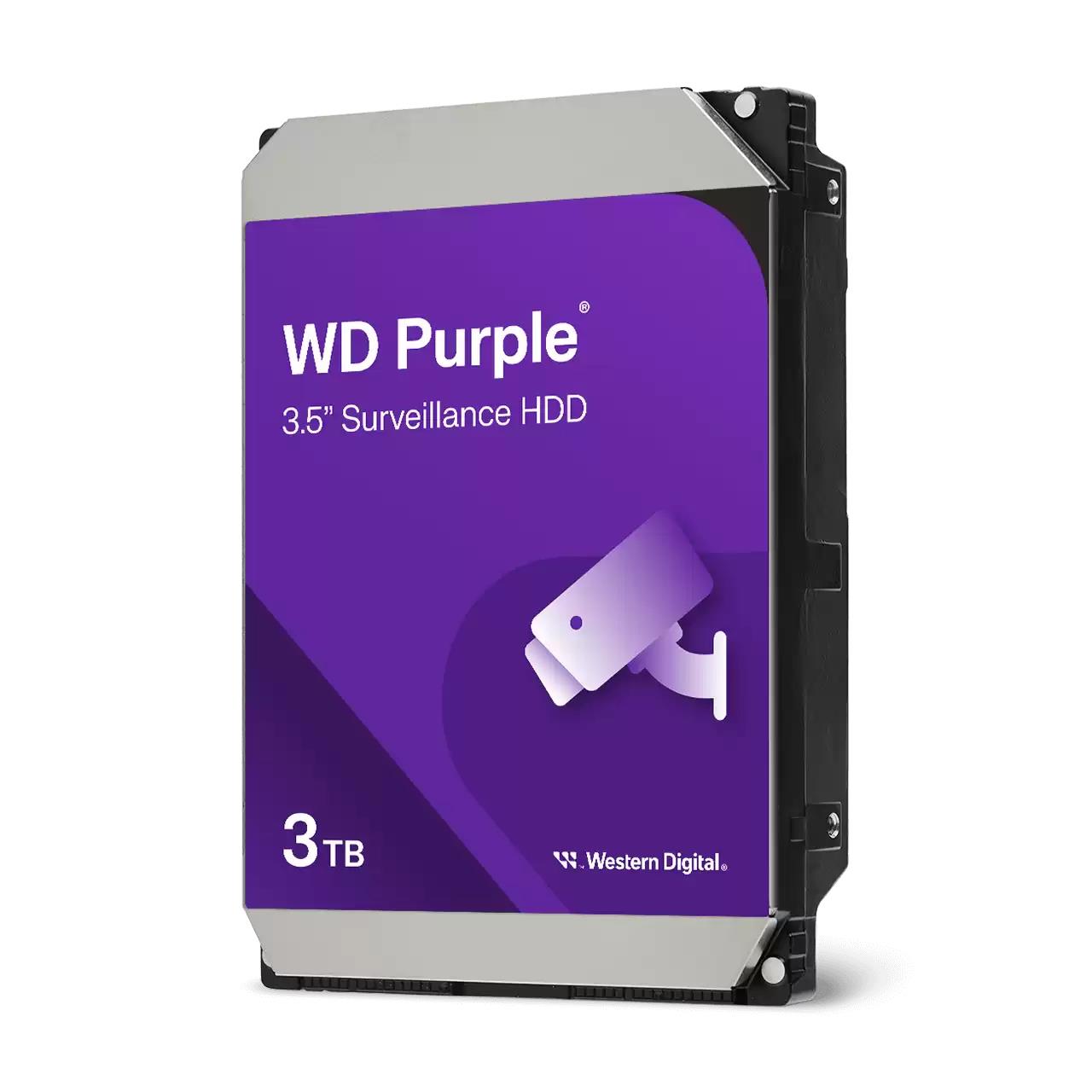 HDD WESTERN DIGITAL Purple 3 TB Serial ATA III Buffer 128 MB 5400 RPM 3.5 WD34PURZ