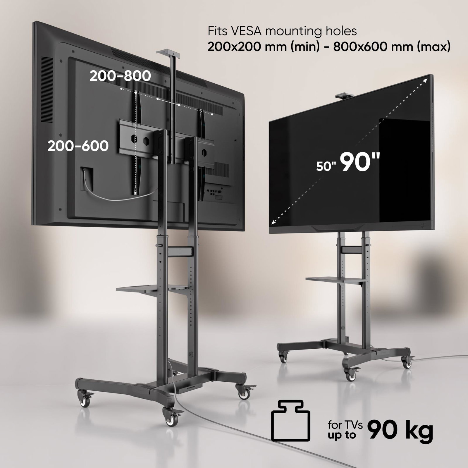 TV SET ACC MOBILE STAND/50-90/BLACK TS1891-B ONKRON