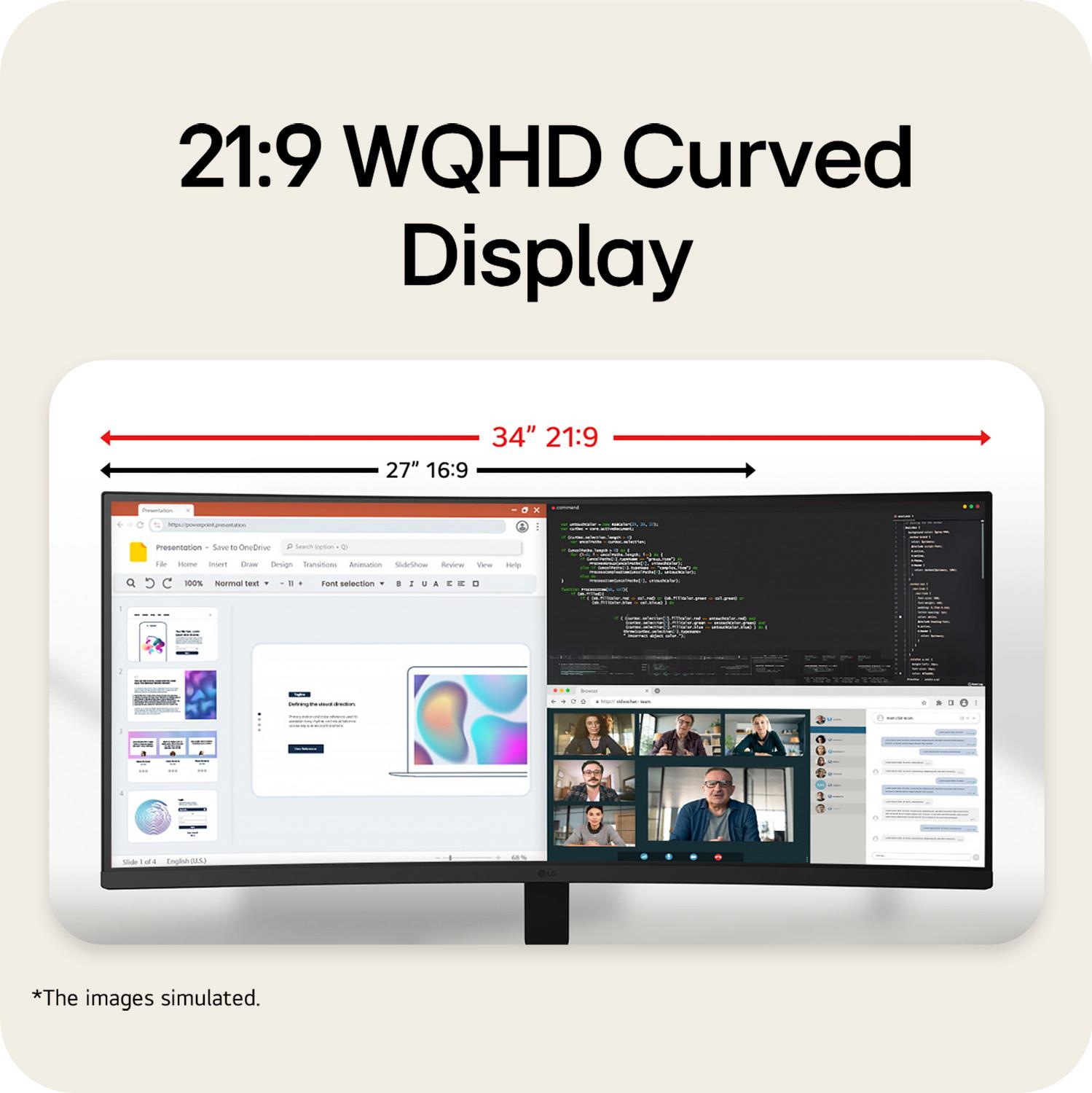 LCD Monitor LG 34 3440 x 1440 pixels UltraWide Quad HD Native aspect ratio 21:9 LCD Curved 34U601B-B