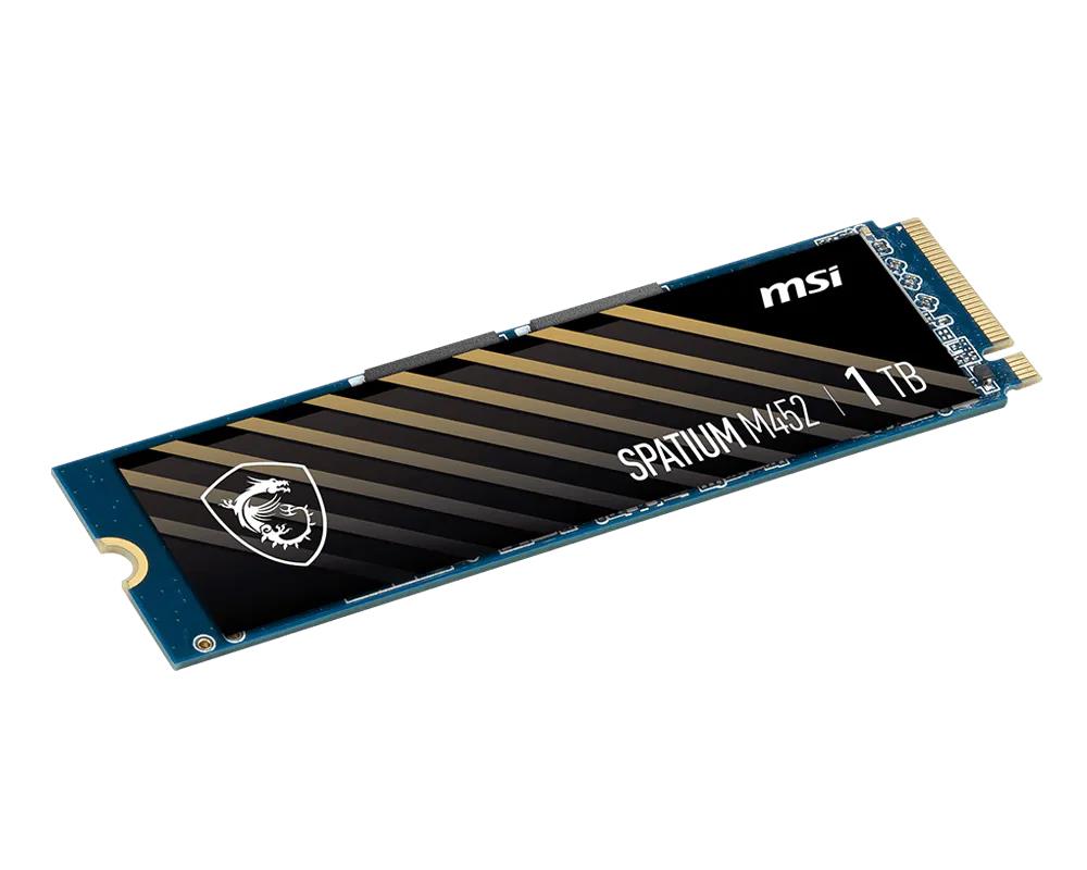 SSD MSI 300xTBW rating MTBF 1500000 h Read speed 3600 MB/s Write speed 3100 MB/s NVMe Yes PCI Express 4.0 M.2 1000 GB SPATIUM M452 S78-440L970-P83