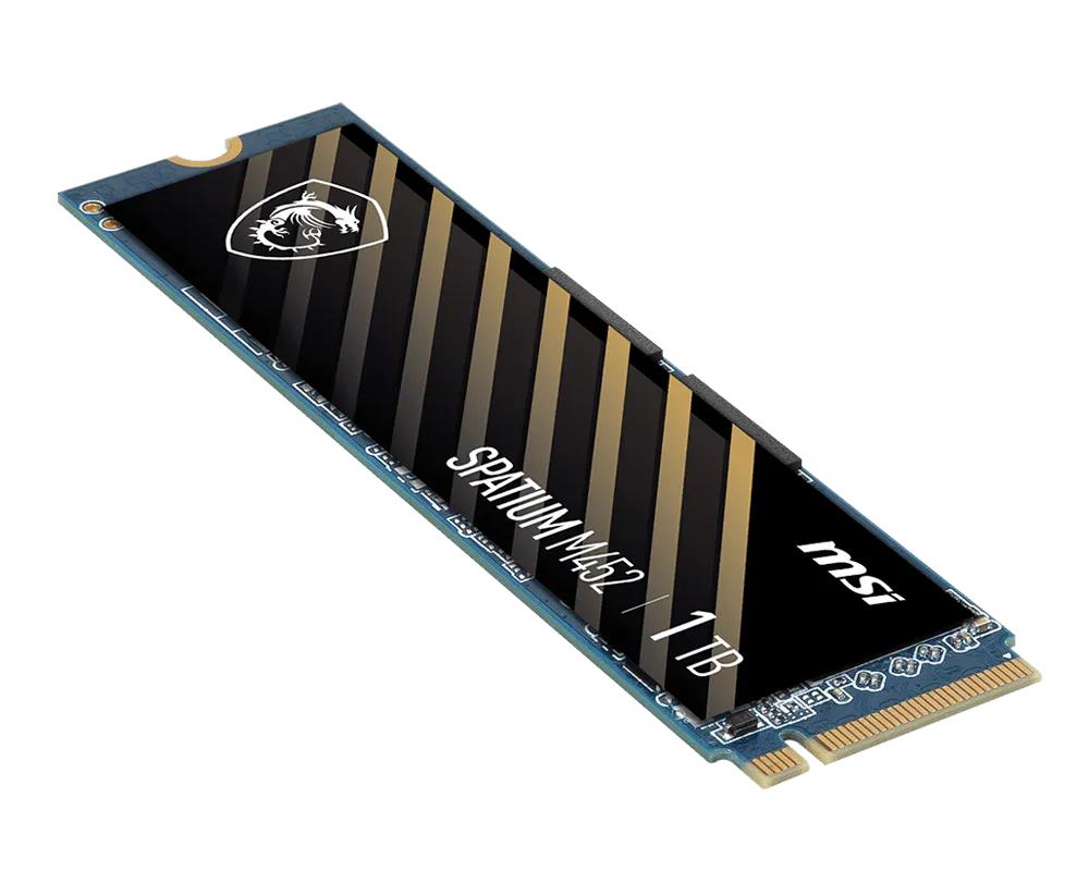 SSD MSI 300xTBW rating MTBF 1500000 h Read speed 3600 MB/s Write speed 3100 MB/s NVMe Yes PCI Express 4.0 M.2 1000 GB SPATIUM M452 S78-440L970-P83