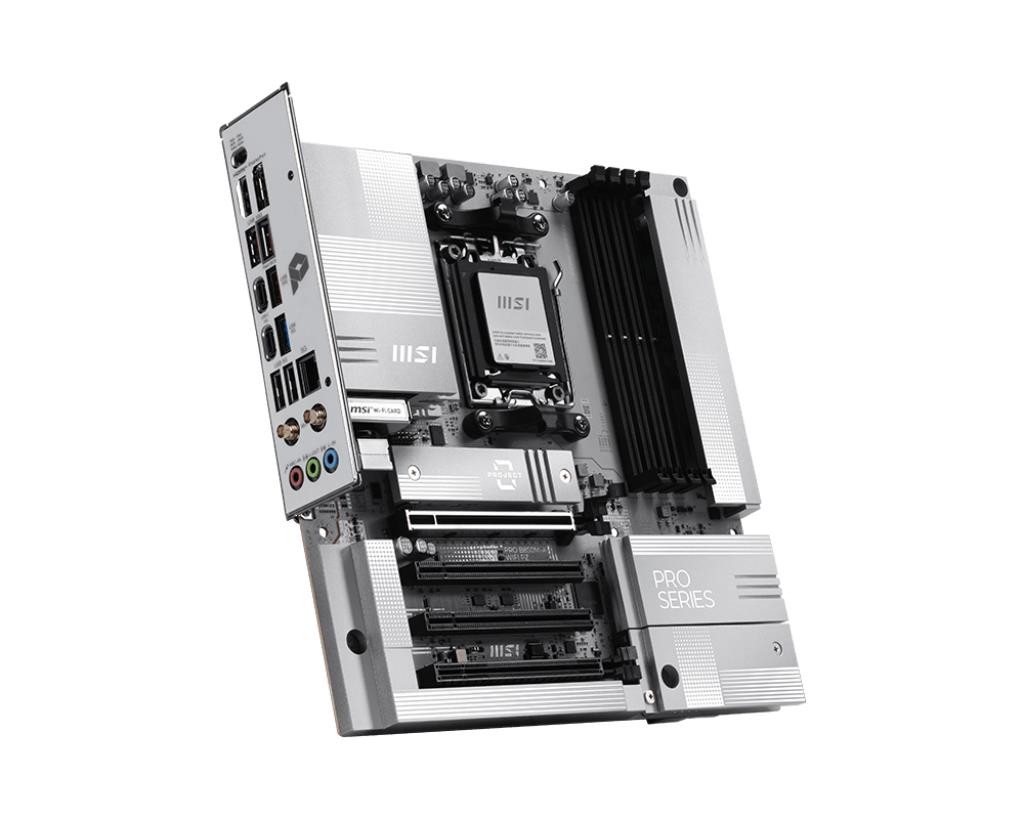 Mainboard MSI AMD B850 Socket AM5 micro ATX RAM DDR5-SDRAM 4xSlots Wi-Fi Yes Bluetooth Yes 1xPCI Express x4 slots 1xPCI Express x16 slots 2xNumber of M.2 (M) slots PROB850M-AWIFIPZ