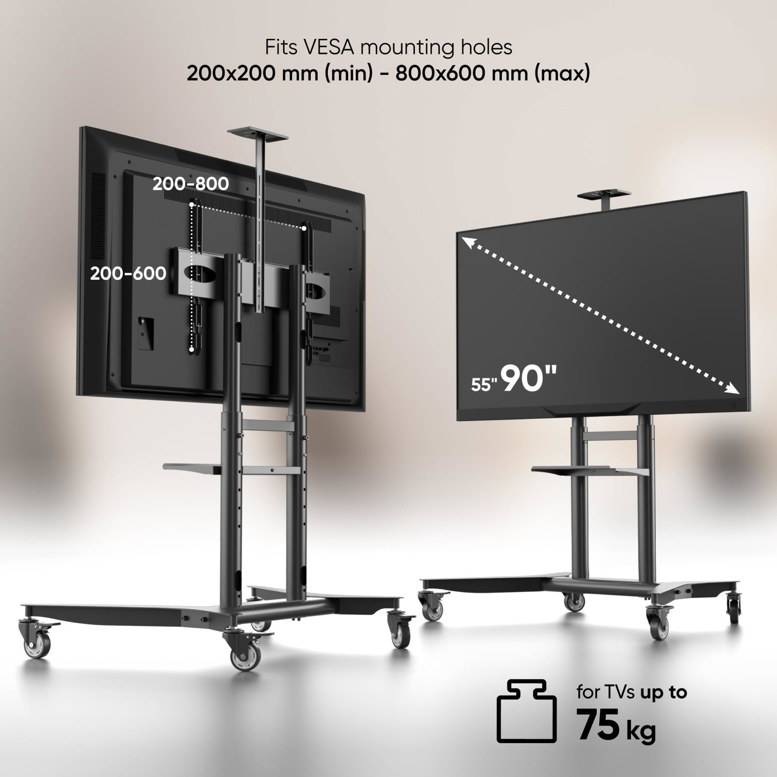 TV SET ACC MOBILE STAND/55-90/BLACK TS1871-B ONKRON