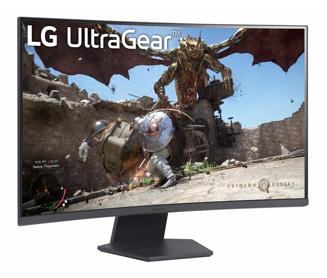 LCD Monitor LG 32GS60QC-B 32 Gaming/Curved Panel VA 2560x1440 16:9 180 Hz Matte 1 ms Tilt 32GS60QC-B