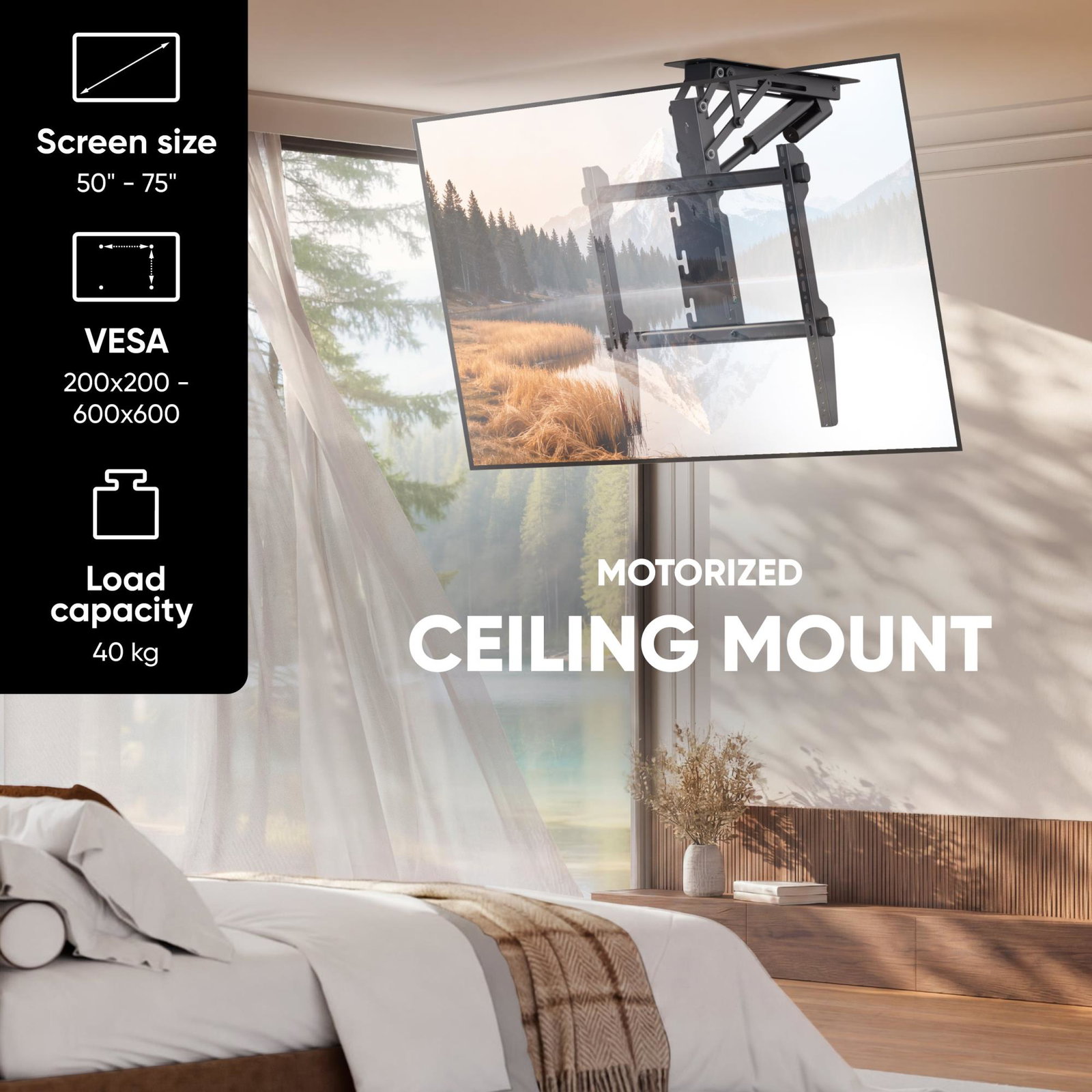 TV SET ACC CEILING MOUNT/50-75 BLACK N3LE-B ONKRON