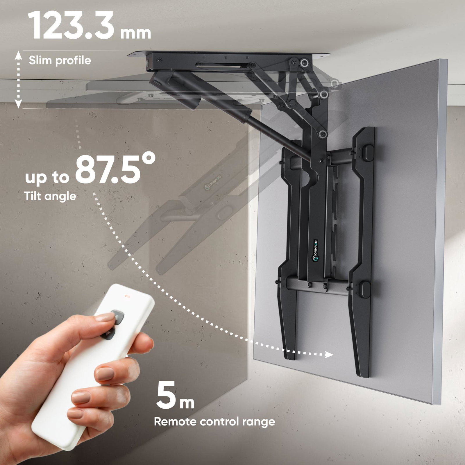 TV SET ACC CEILING MOUNT/50-75 BLACK N3LE-B ONKRON