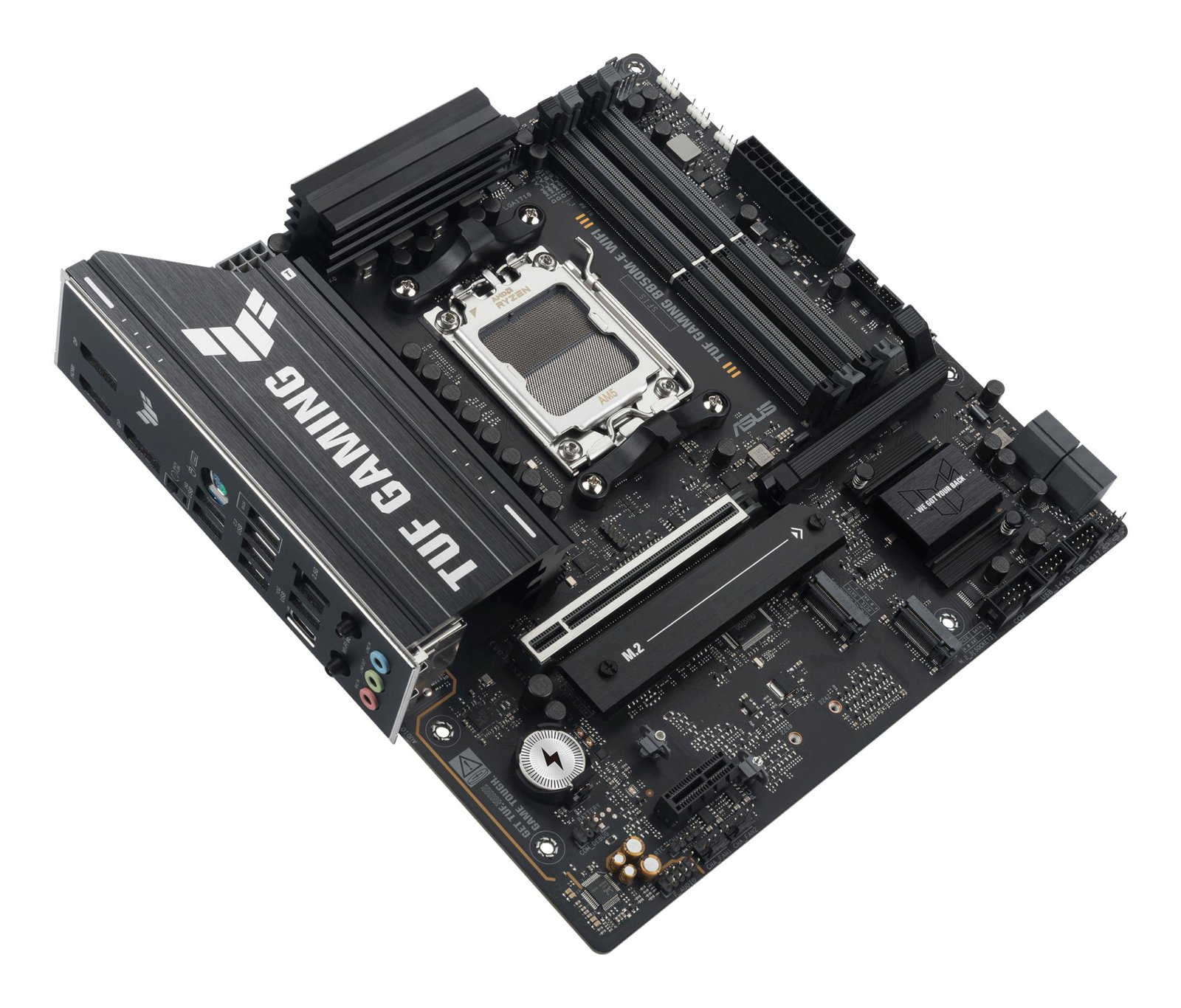 Mainboard ASUS AMD B850 SAM5 Micro-ATX Memory DDR5 Memory slots 4 1xPCI-Express 4.0 1x 1xPCI-Express 4.0 16x 1xPCI-Express 5.0 16x 3xM.2 1xHDMI 2xDisplayPort 4xUSB 2.0 2xUSB 3.2 2xUSB-C 1xPS/2 1xRJ45 3xAudio port TUFGAMINGB850M-EWIFI