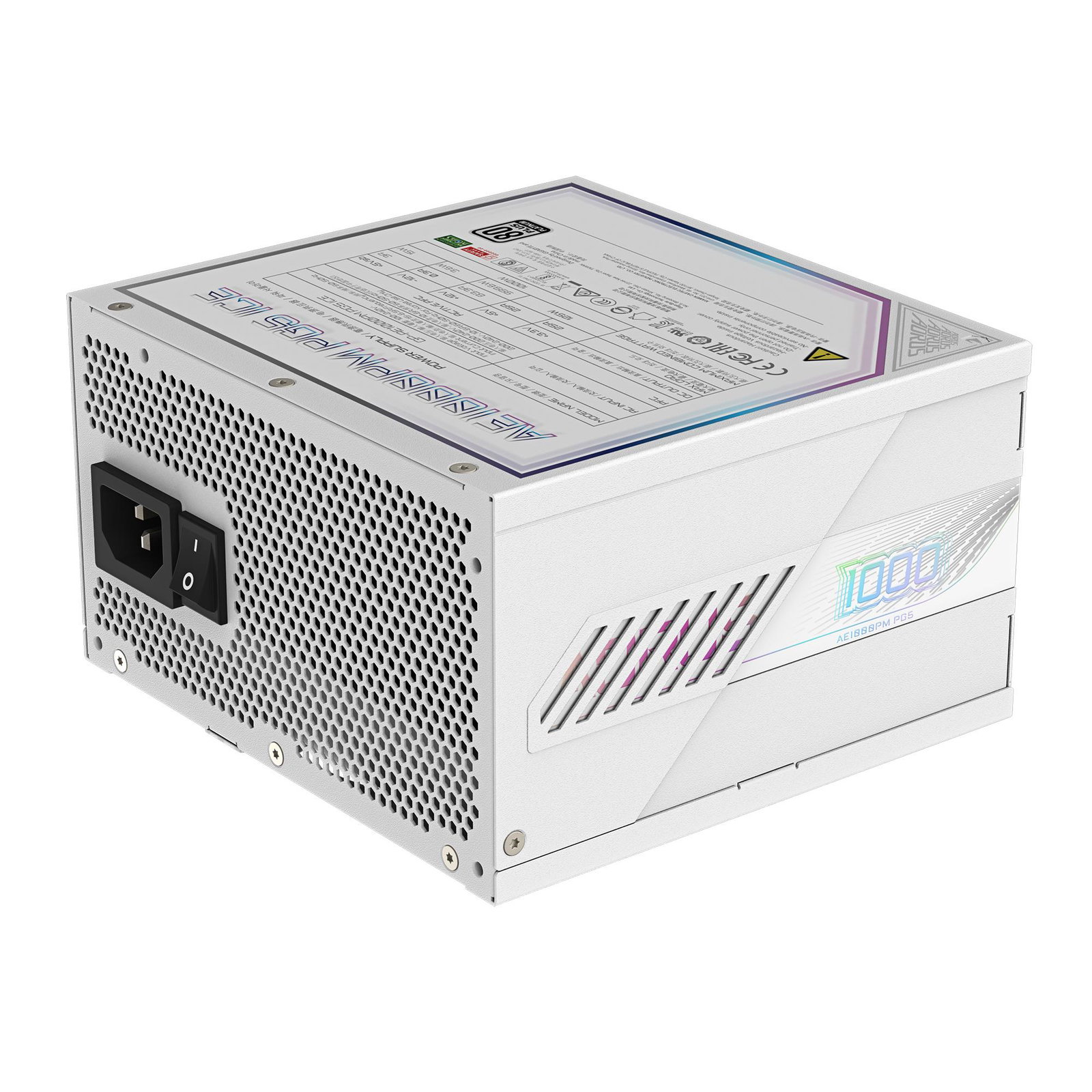 Power Supply GIGABYTE GP-AE1000PM PG5 ICE 1000 Watts Efficiency 80 PLUS PLATINIUM PFC Active MTBF 100000 hours GP-AE1000PMPG5ICE