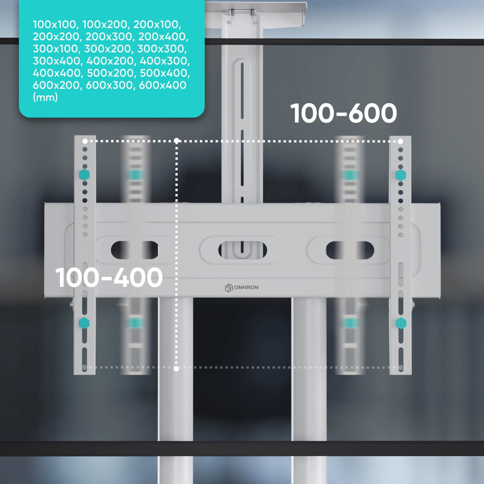 TV SET ACC MOBILE STAND/40-70/WHITE TS1552-W ONKRON
