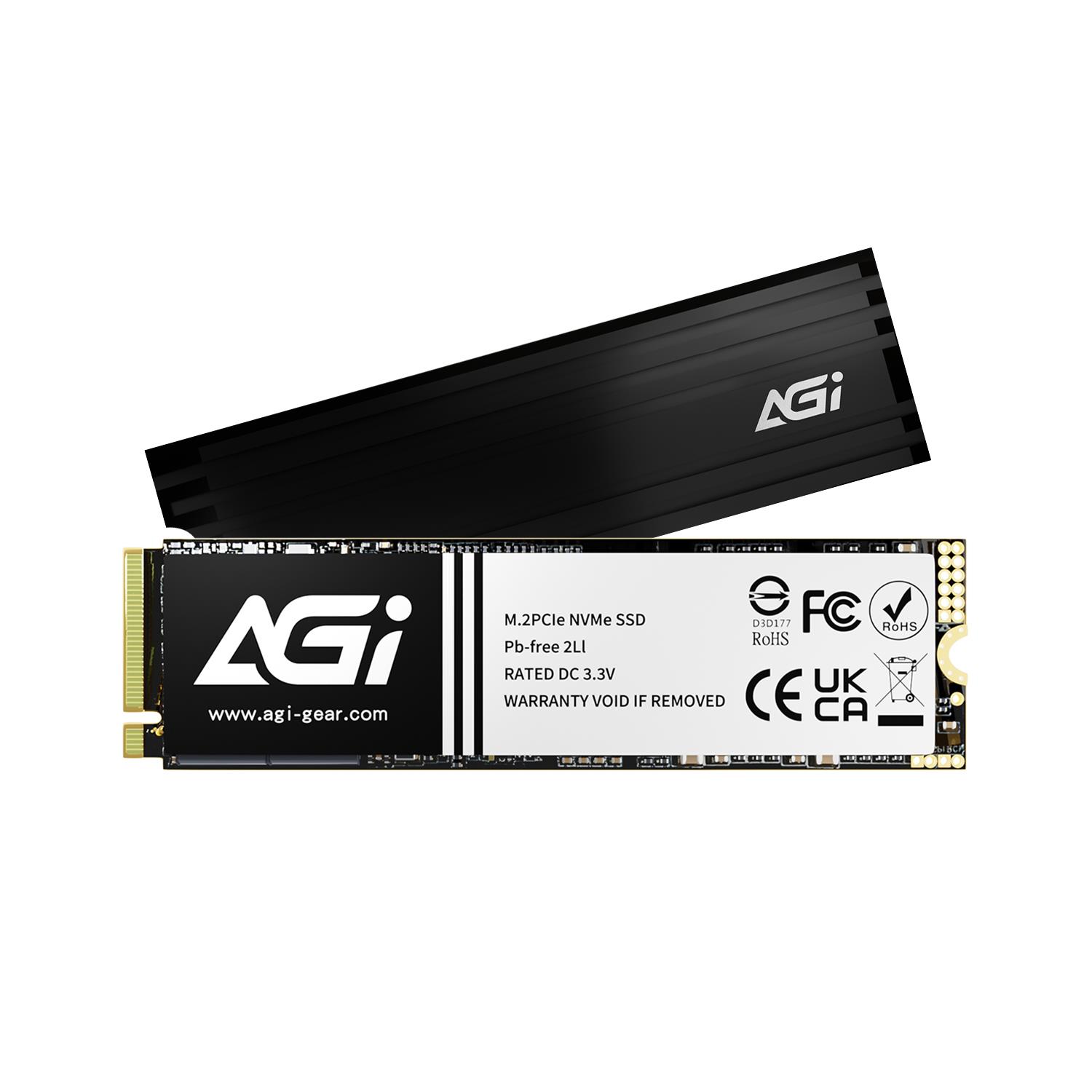 SSD AGI 750xTBW rating MTBF 2000000 h Read speed 7400 MB/s Write speed 5200 MB/s NVMe Yes PCI Express 4.0 M.2 1000 GB AGI1T0G44AI828-CB