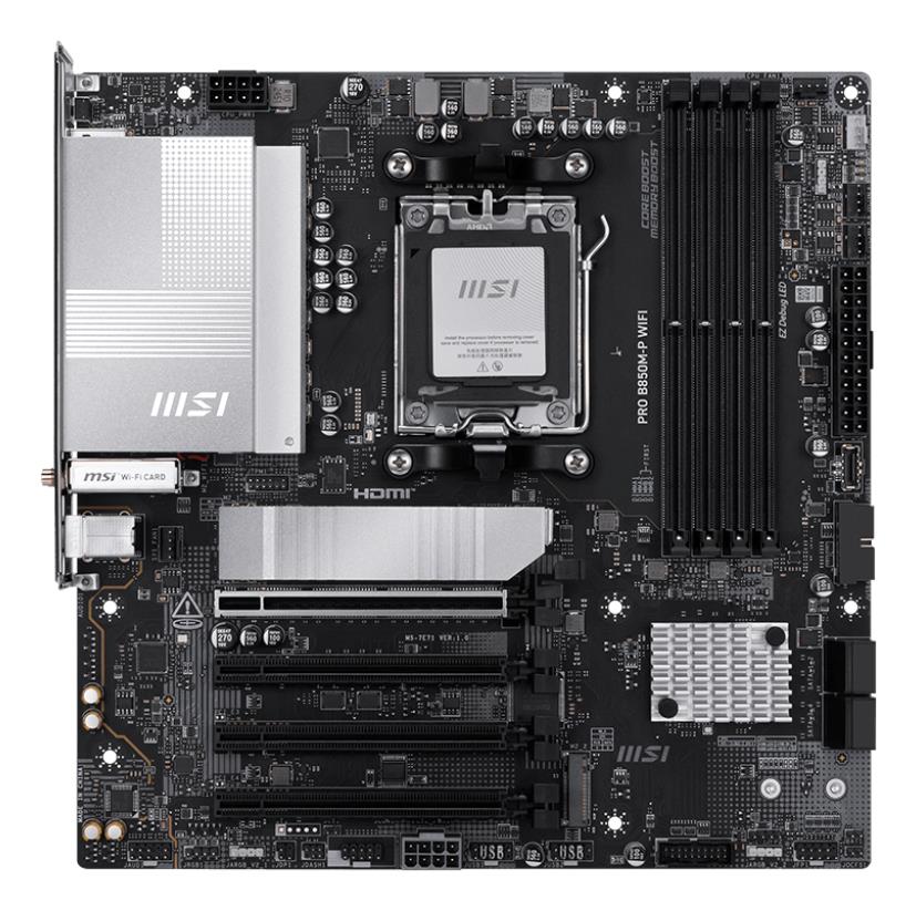 Mainboard MSI AMD B850 SAM5 Micro-ATX Memory DDR5 Memory slots 4 PROB850M-PWIFI