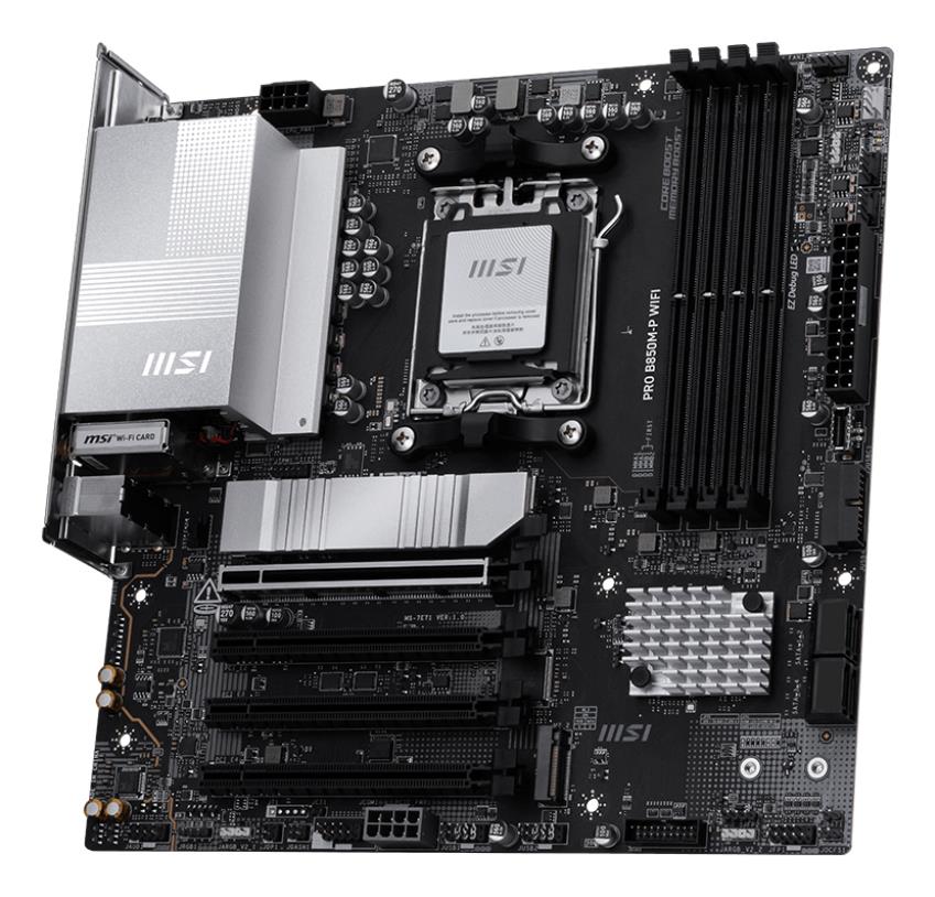 Mainboard MSI AMD B850 SAM5 Micro-ATX Memory DDR5 Memory slots 4 PROB850M-PWIFI