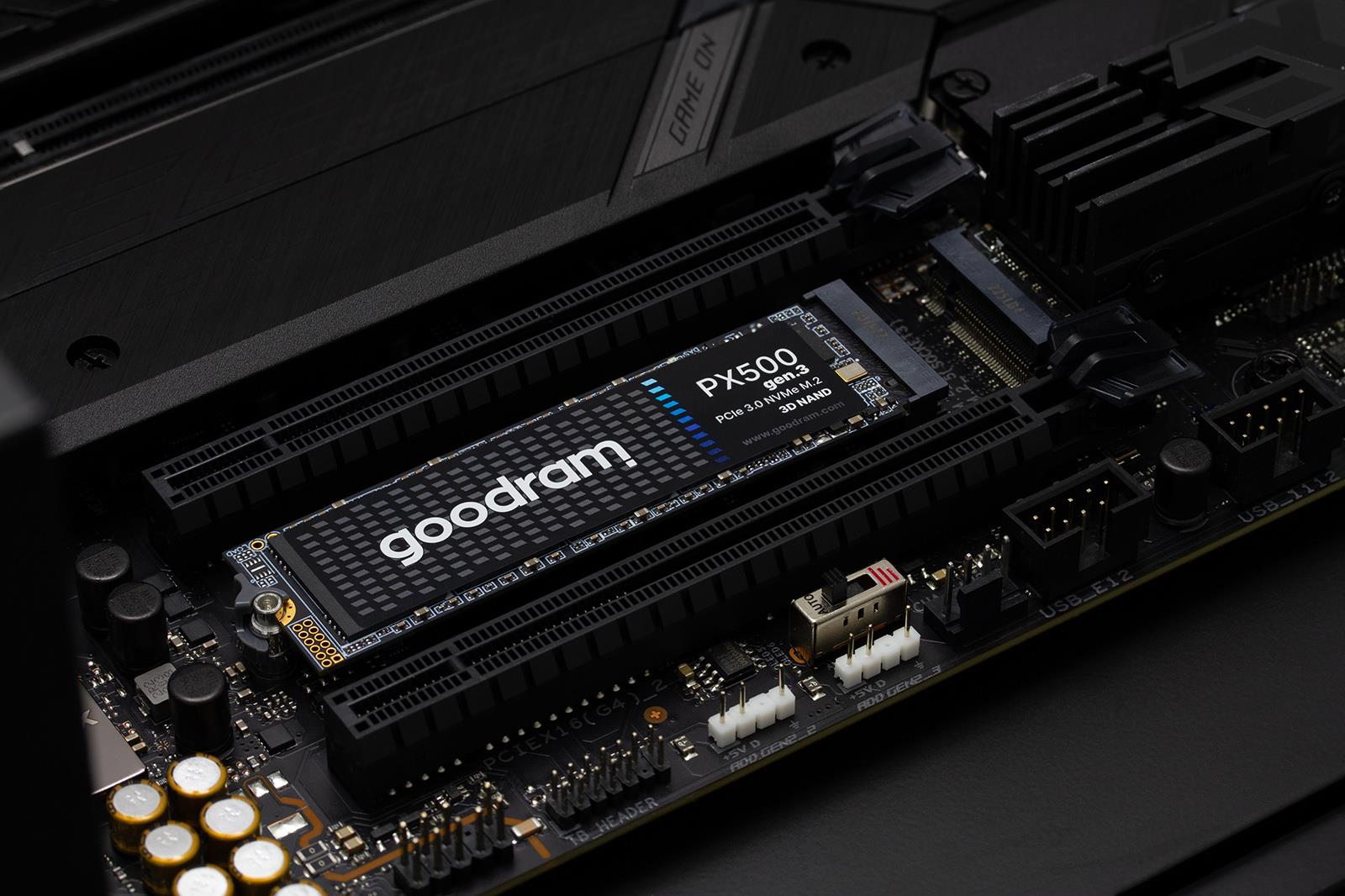SSD GOODRAM 600xTBW rating MTBF 1500000 h Read speed 3300 MB/s Write speed 2700 MB/s NVMe Yes PCI Express 3.0 M.2 1000 GB SSDPR-PX500-01T-80-G3