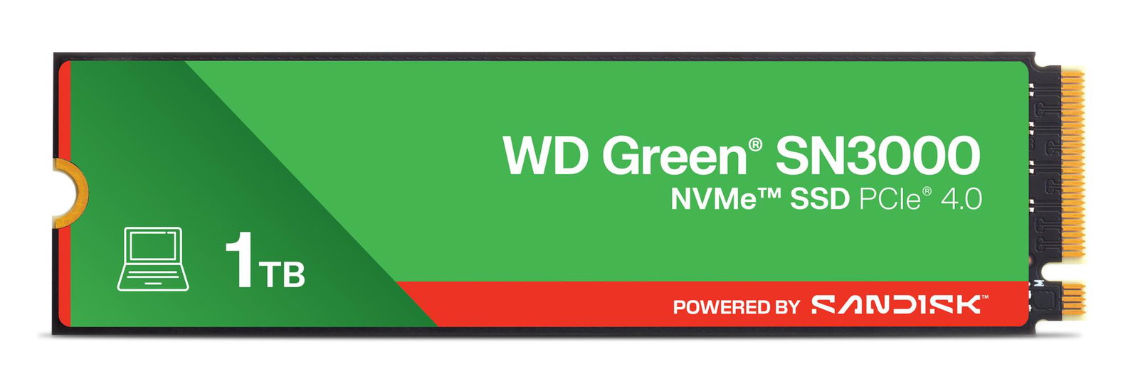 SSD SANDISK 150xTBW rating MTBF 1.75 h NVMe Yes PCI Express 4.0 M.2 1000 GB POWERED BY SANDISK Green WDS100T4G0E